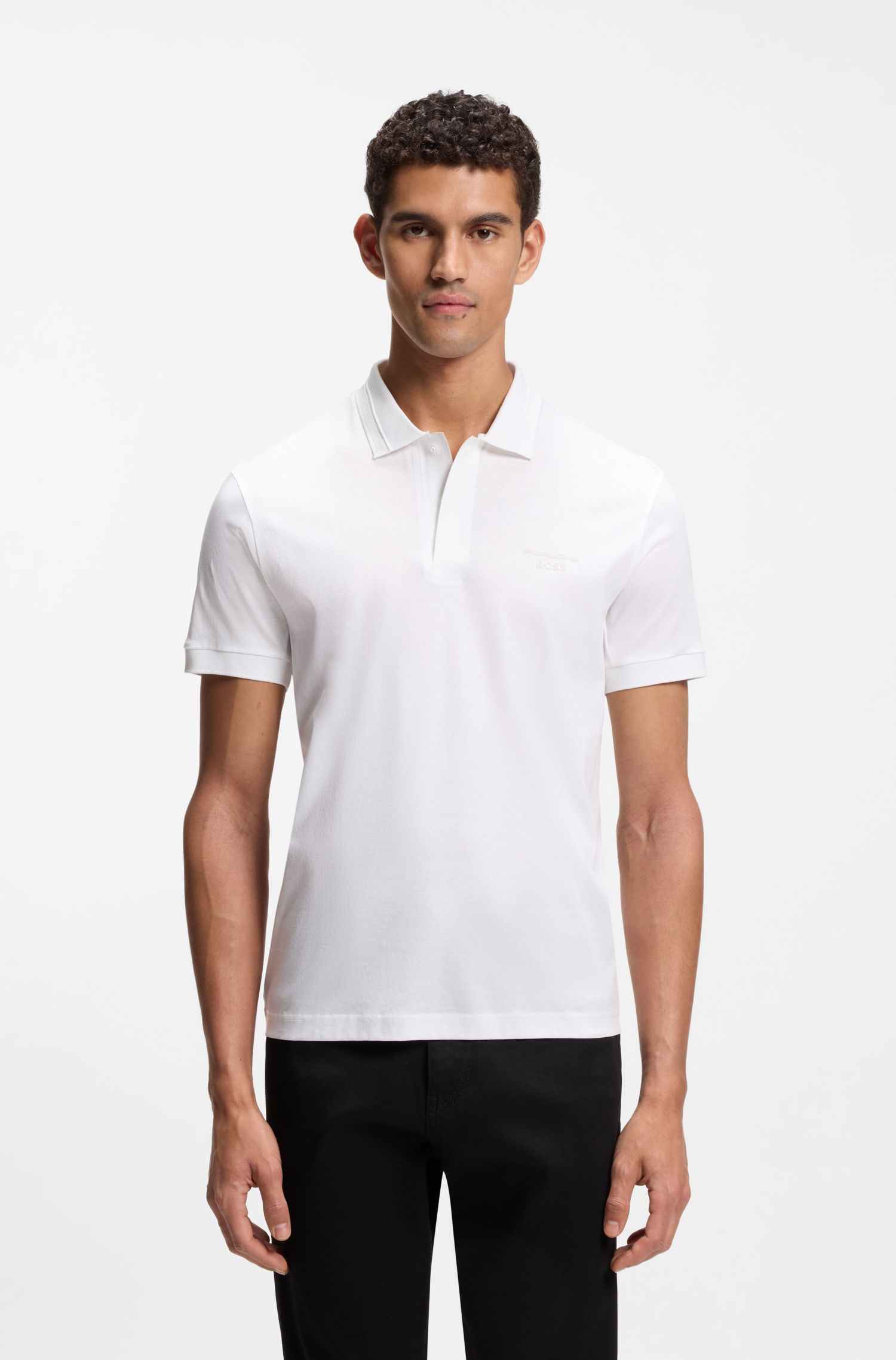 Áo polo Porsche x Boss cotton mercerized