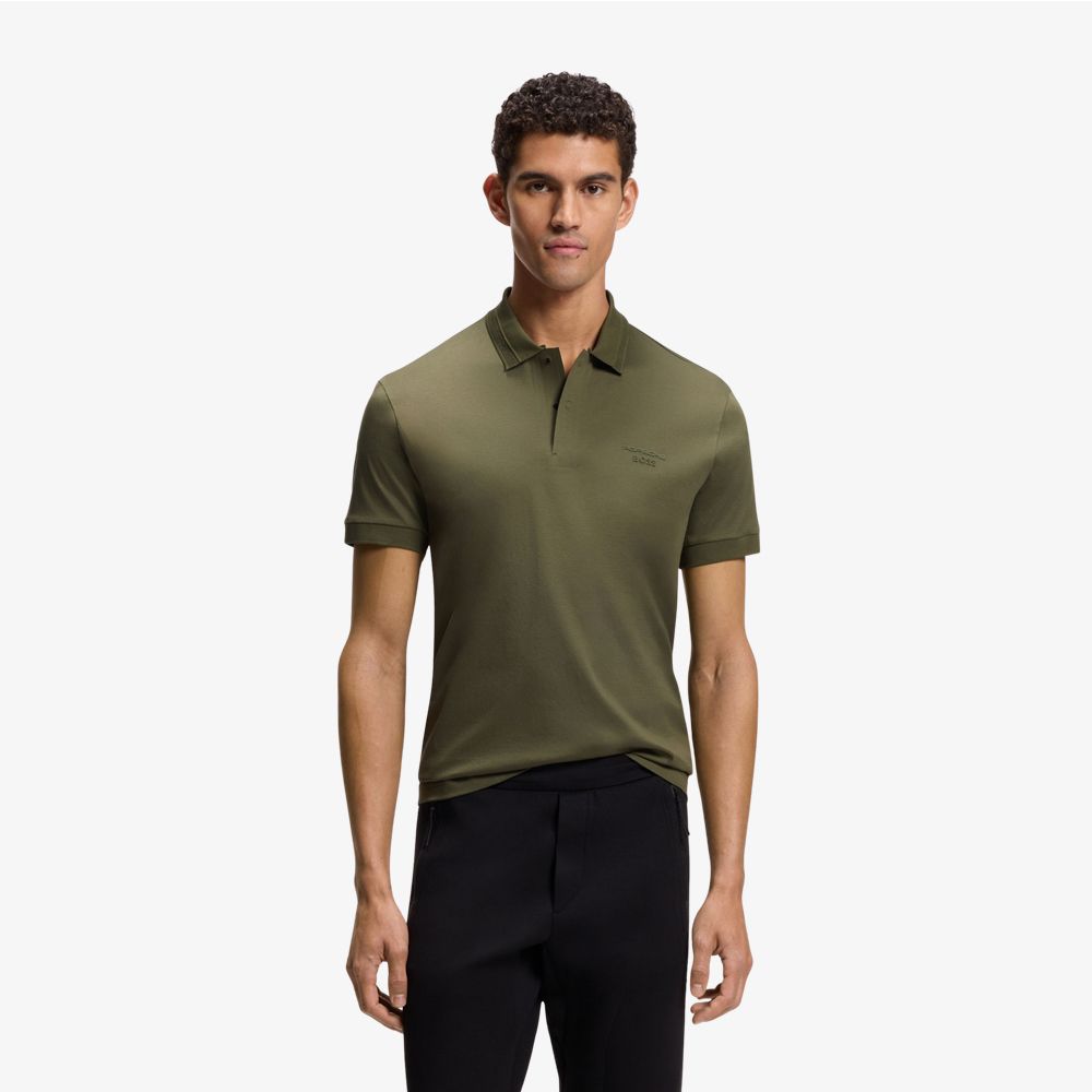 BOSS - Áo polo Porsche x Boss cotton mercerized