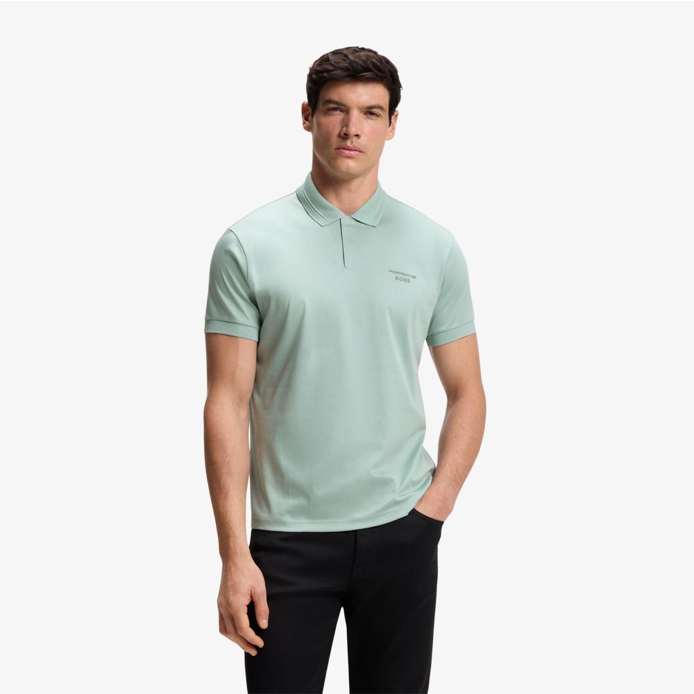 BOSS - Áo polo Porsche x Boss cotton mercerized