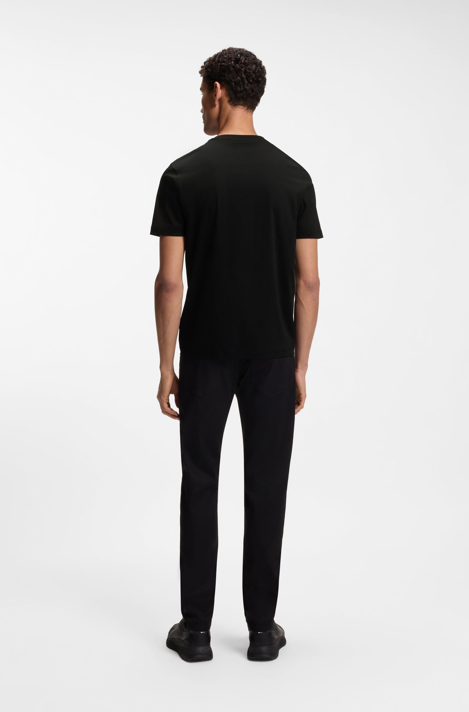 BOSS - Áo thun Porsche x Boss cotton mercerized với họa tiết in phản quang