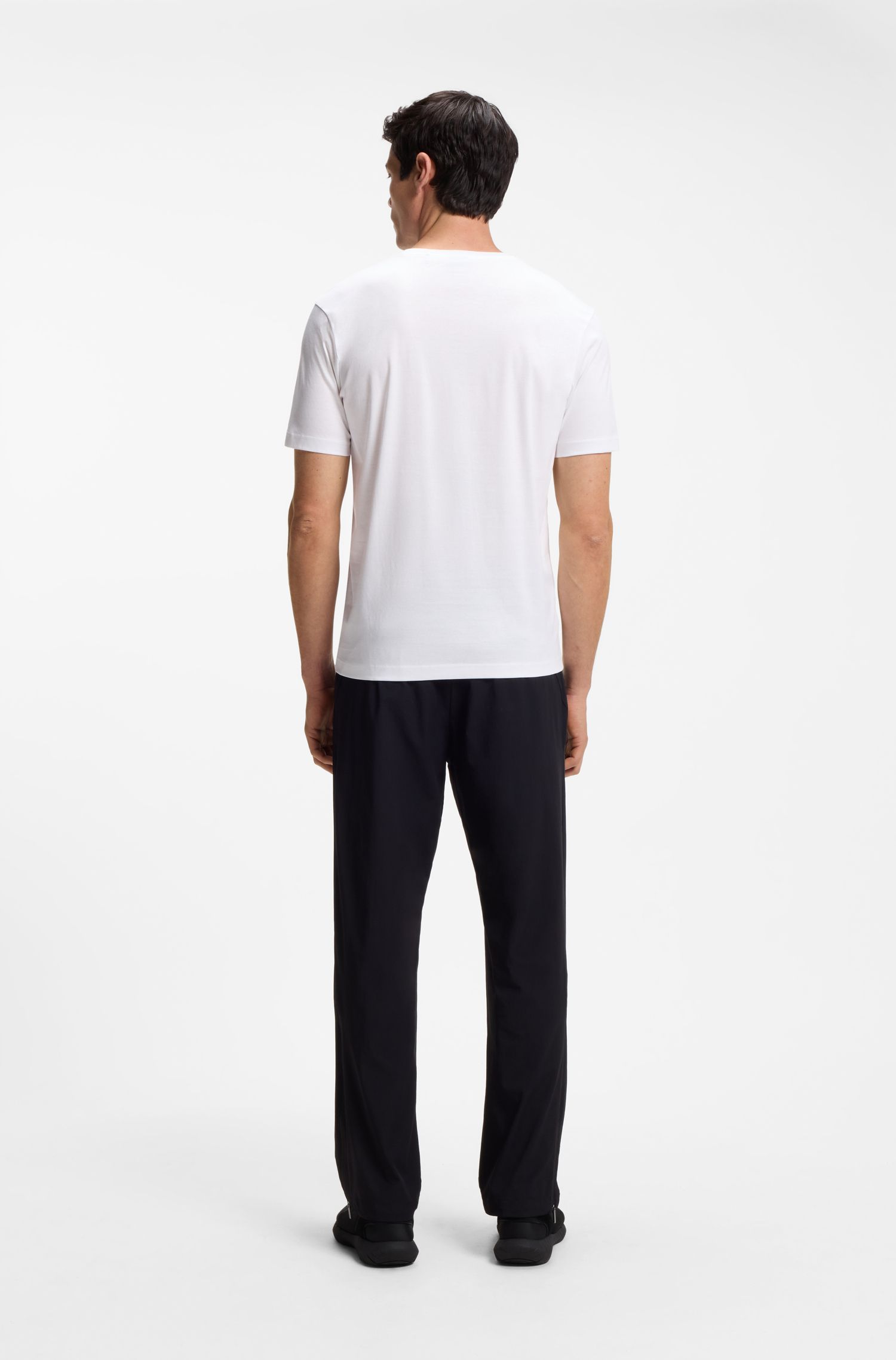 BOSS - Áo thun Porsche x Boss cotton mercerized với họa tiết in phản quang