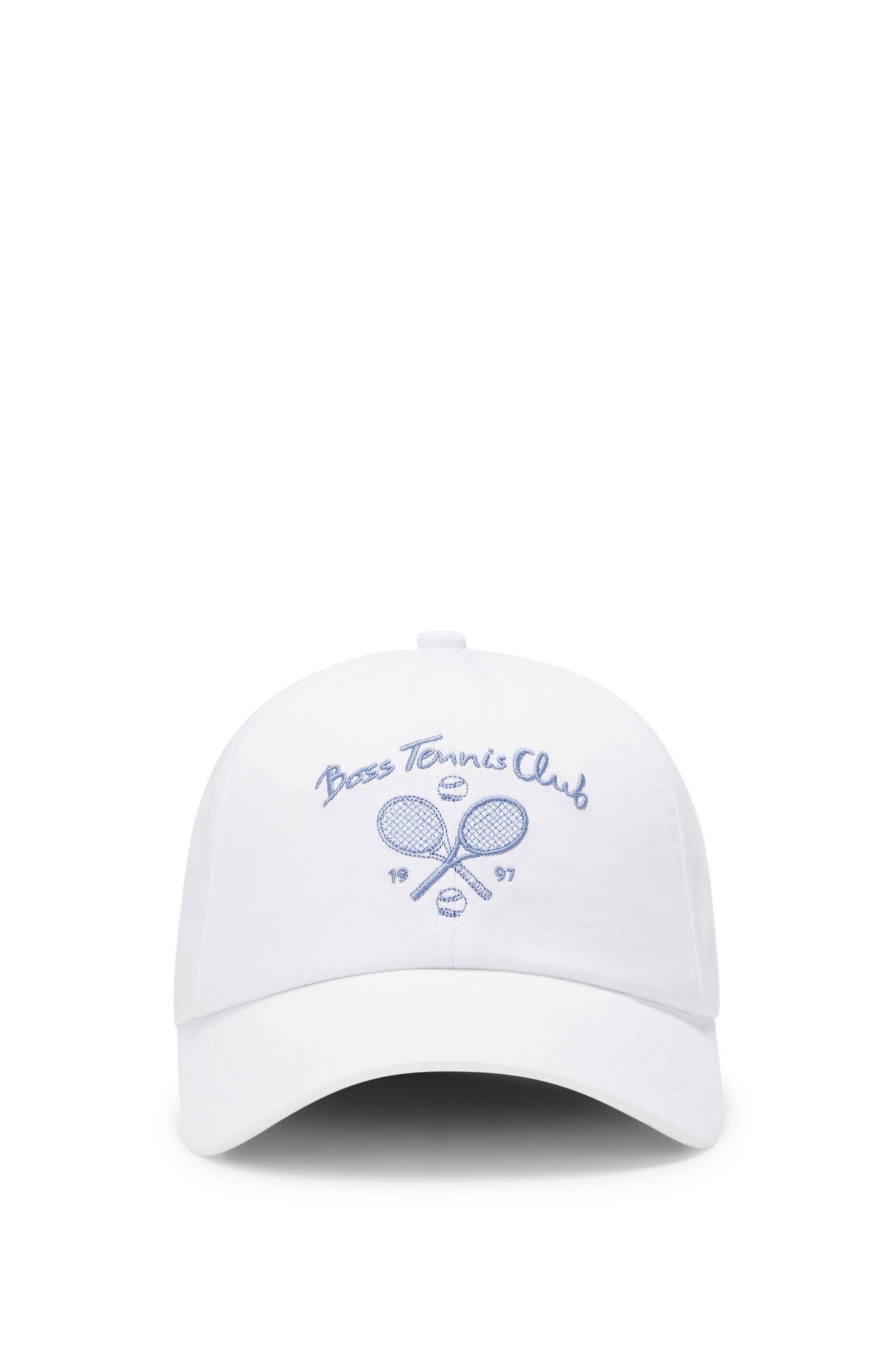 Mũ lưỡi trai bằng vải cotton chéo với họa tiết tennis