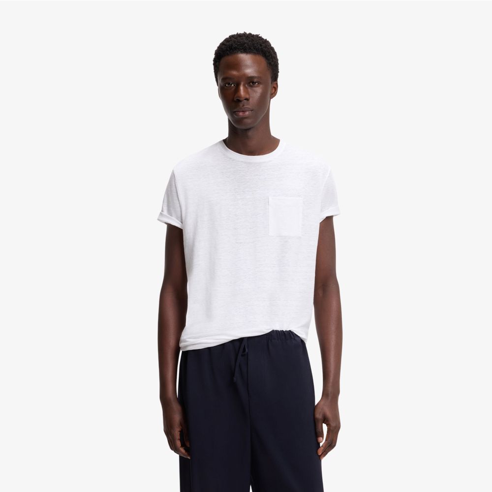 BOSS - Áo thun BOSS by Beckham vải linen