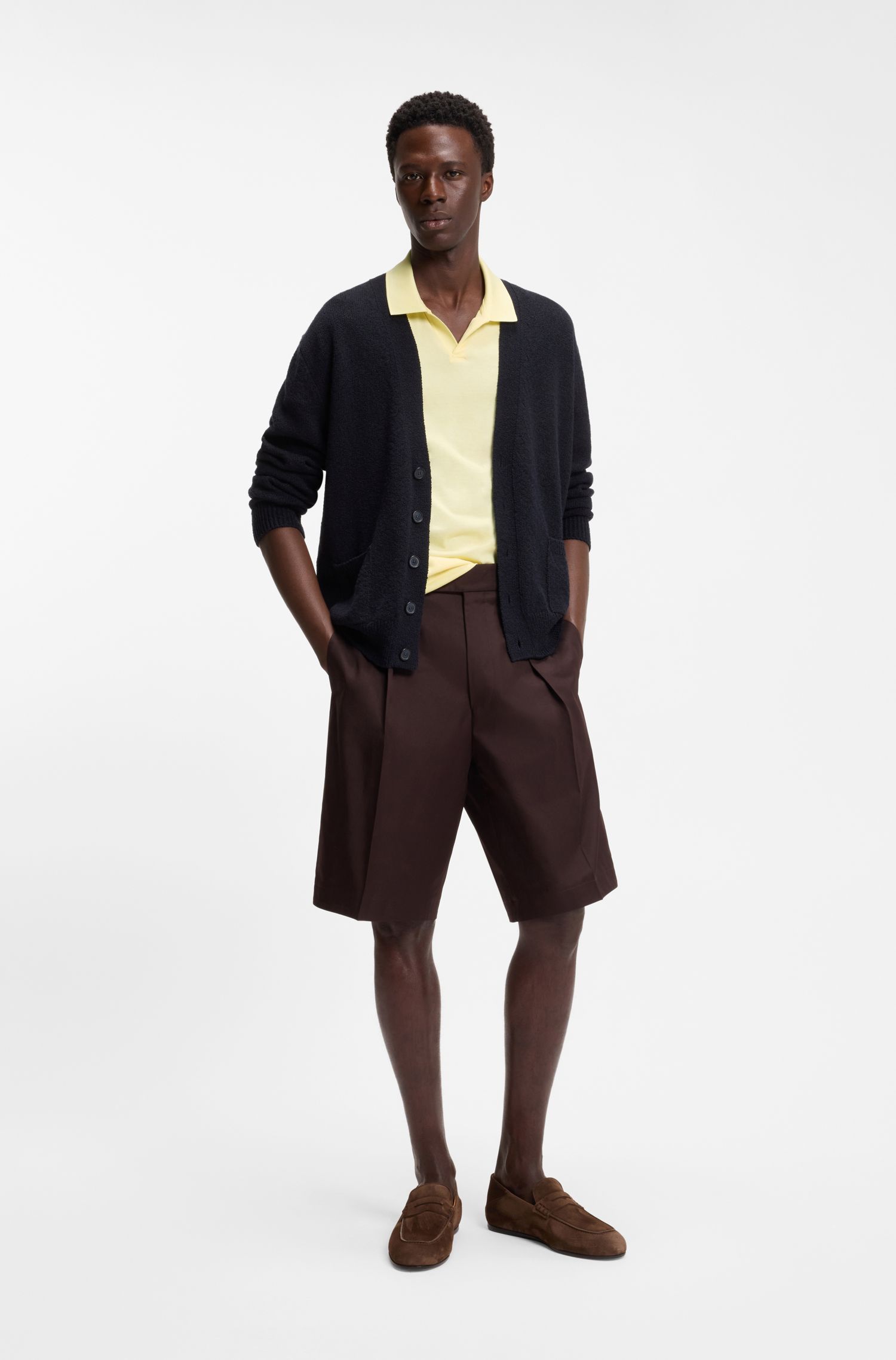BOSS - Áo polo BOSS BY BECKHAM bằng chất liệu cotton và lụa.