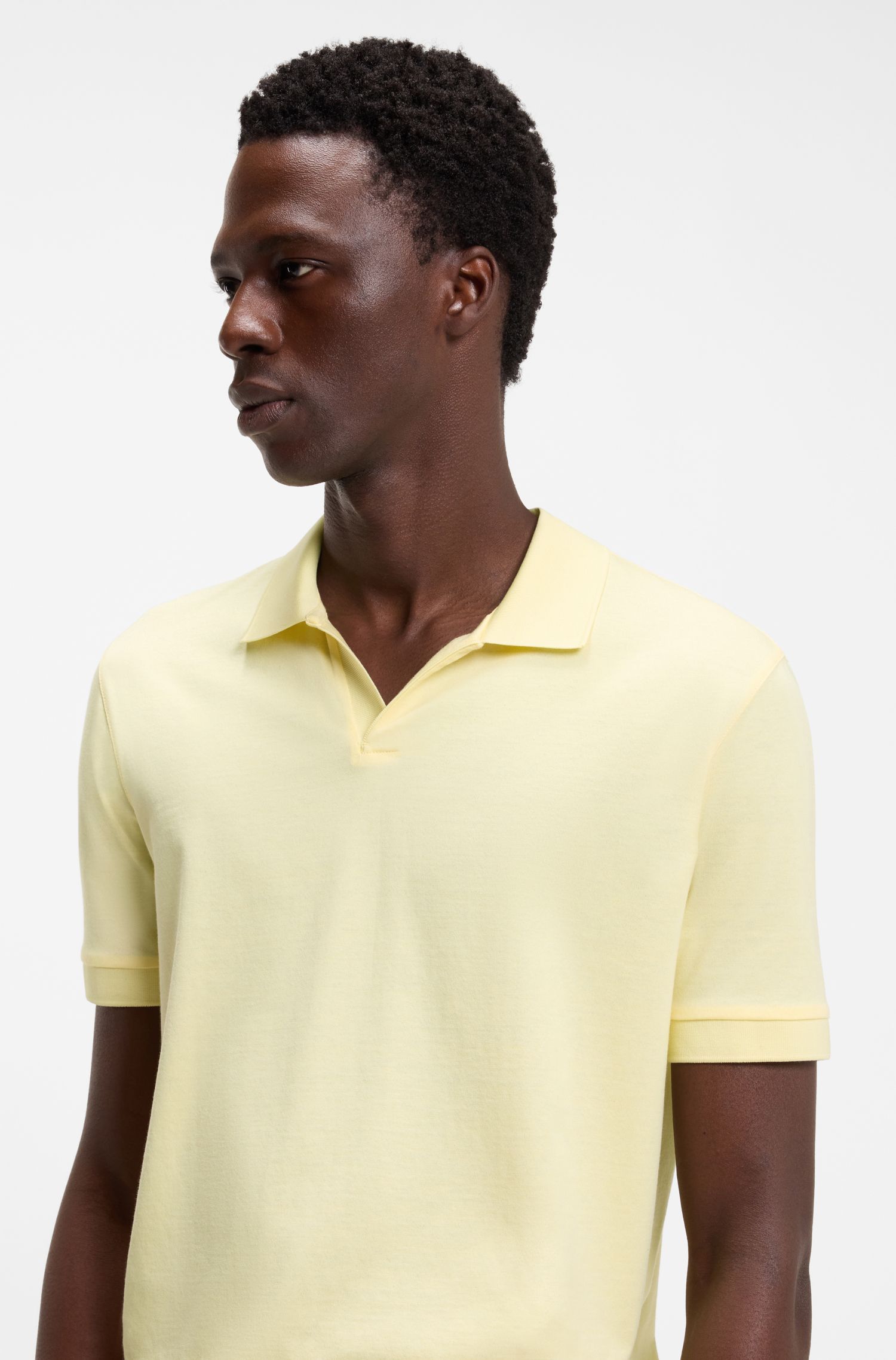 BOSS - Áo polo BOSS BY BECKHAM bằng chất liệu cotton và lụa.