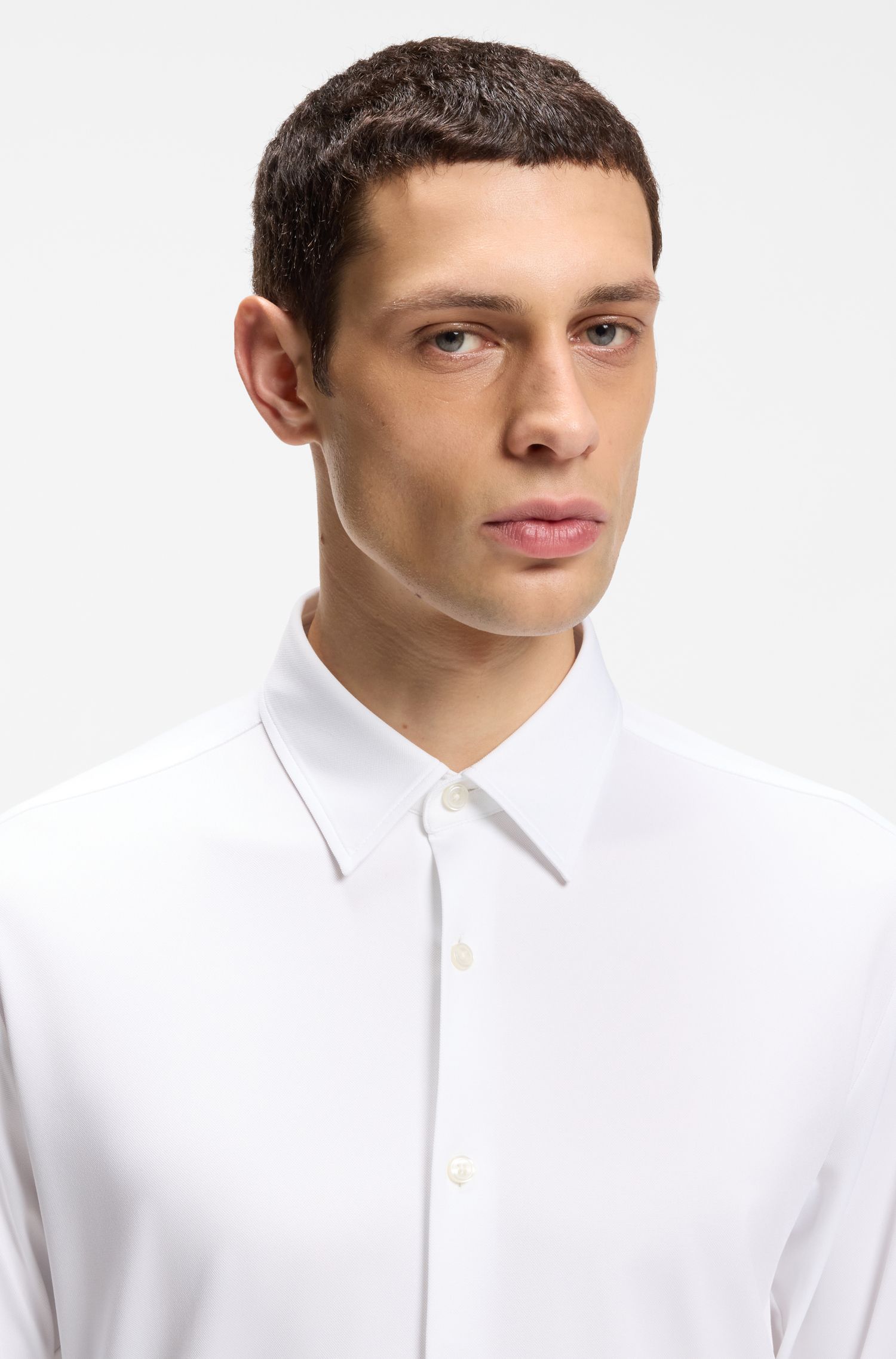 BOSS - Áo sơ mi slim fit, vải co giãn