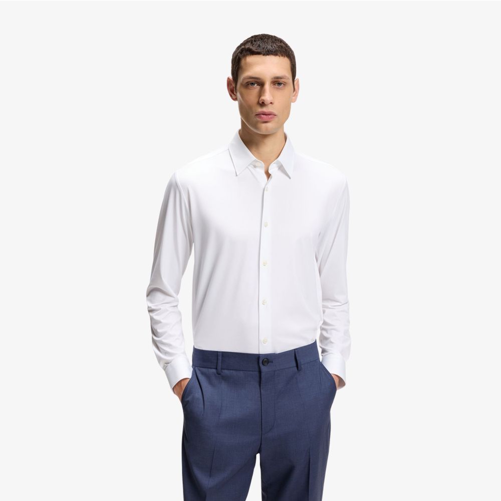 BOSS - Áo sơ mi slim fit, vải co giãn