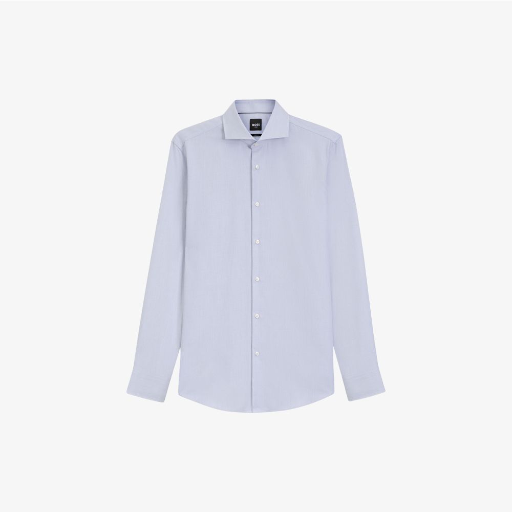 BOSS - Áo sơ mi cotton chống nhắn dáng slim fit