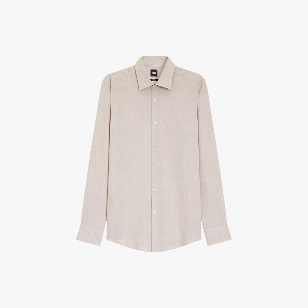 BOSS - Áo sơ mi linen Ý dáng slim fit