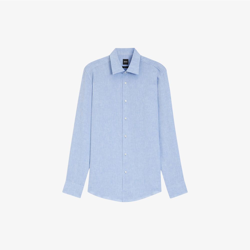 BOSS - Áo sơ mi linen Ý dáng slim fit