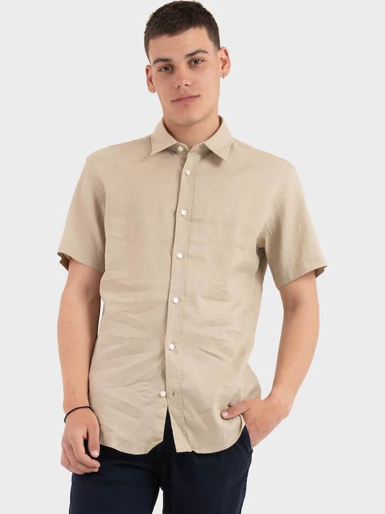 BOSS - áo sơ mi slim fit linen co giãn