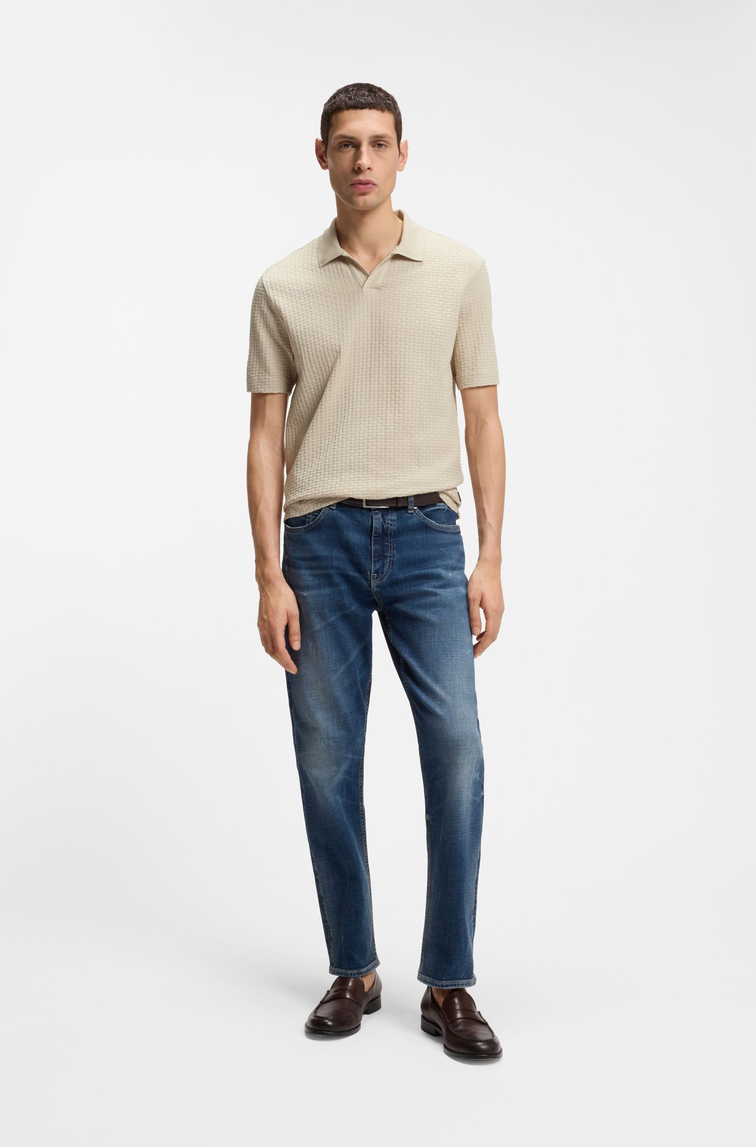 BOSS - Áo polo hoạ tiết jacquard