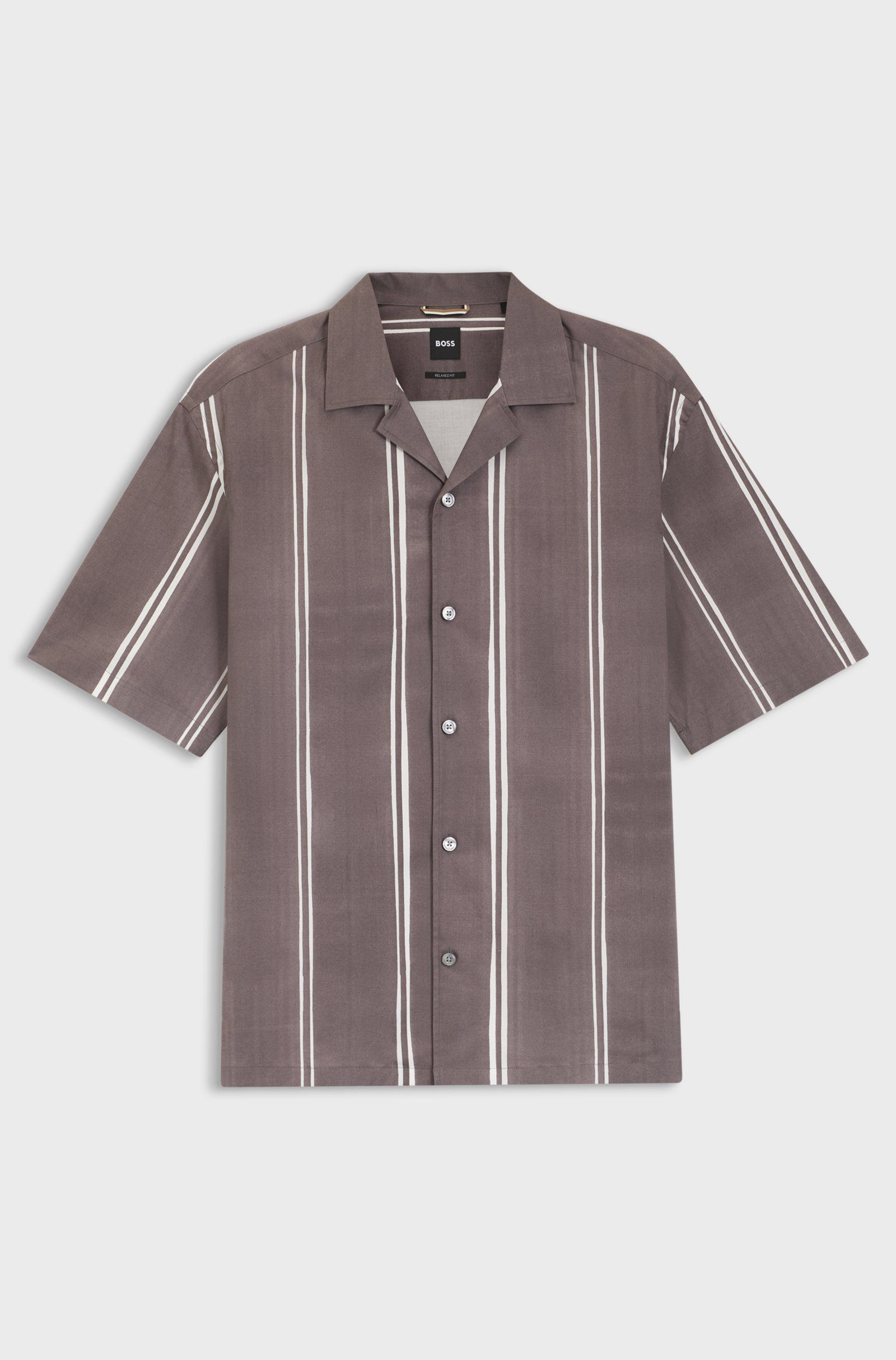 BOSS - Áo sơ mi cotton kẻ sọc