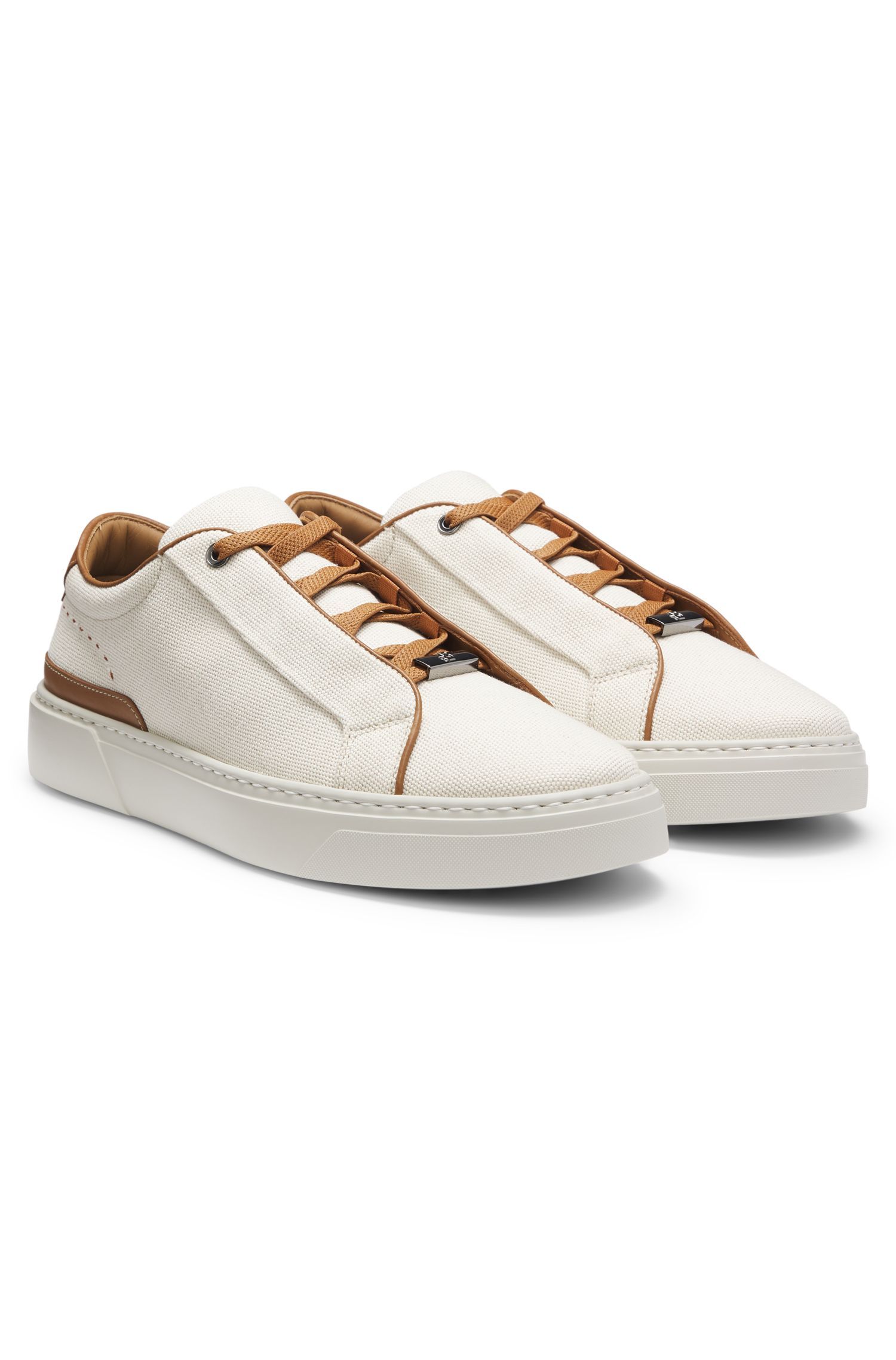 Giày trainers Gary canvas viền da