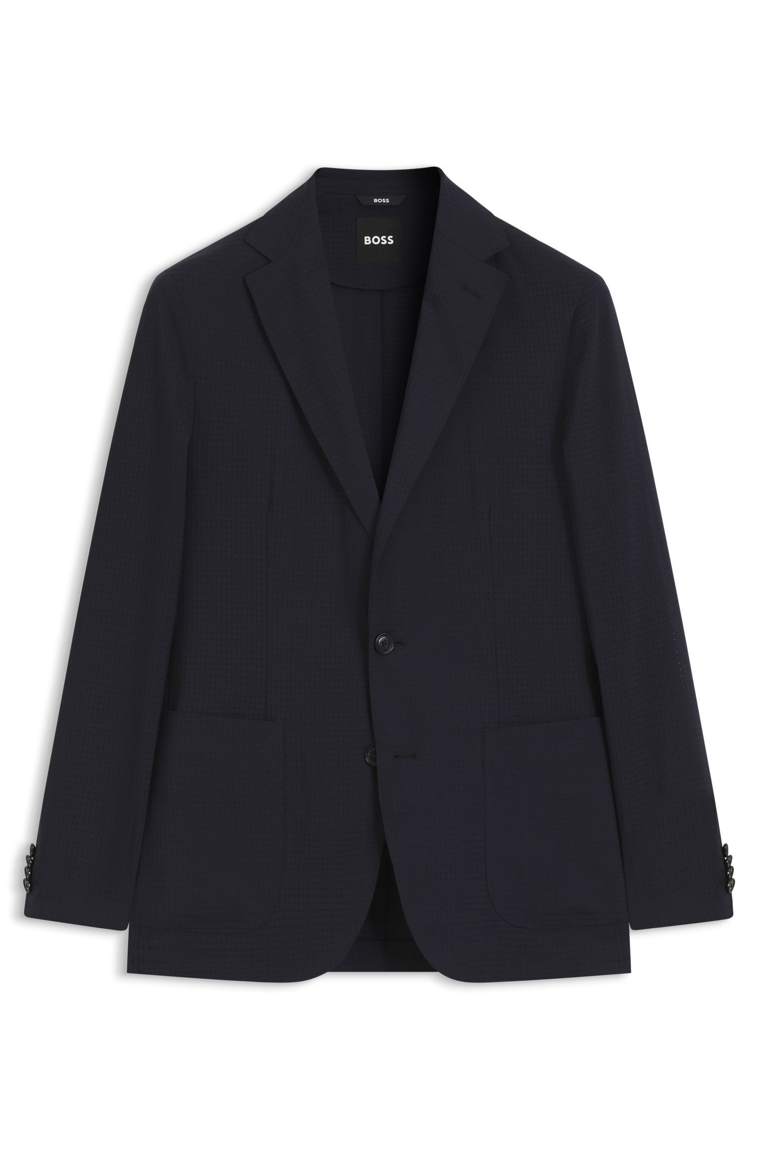BOSS - Áo khoác slim fit có họa tiết, pha len