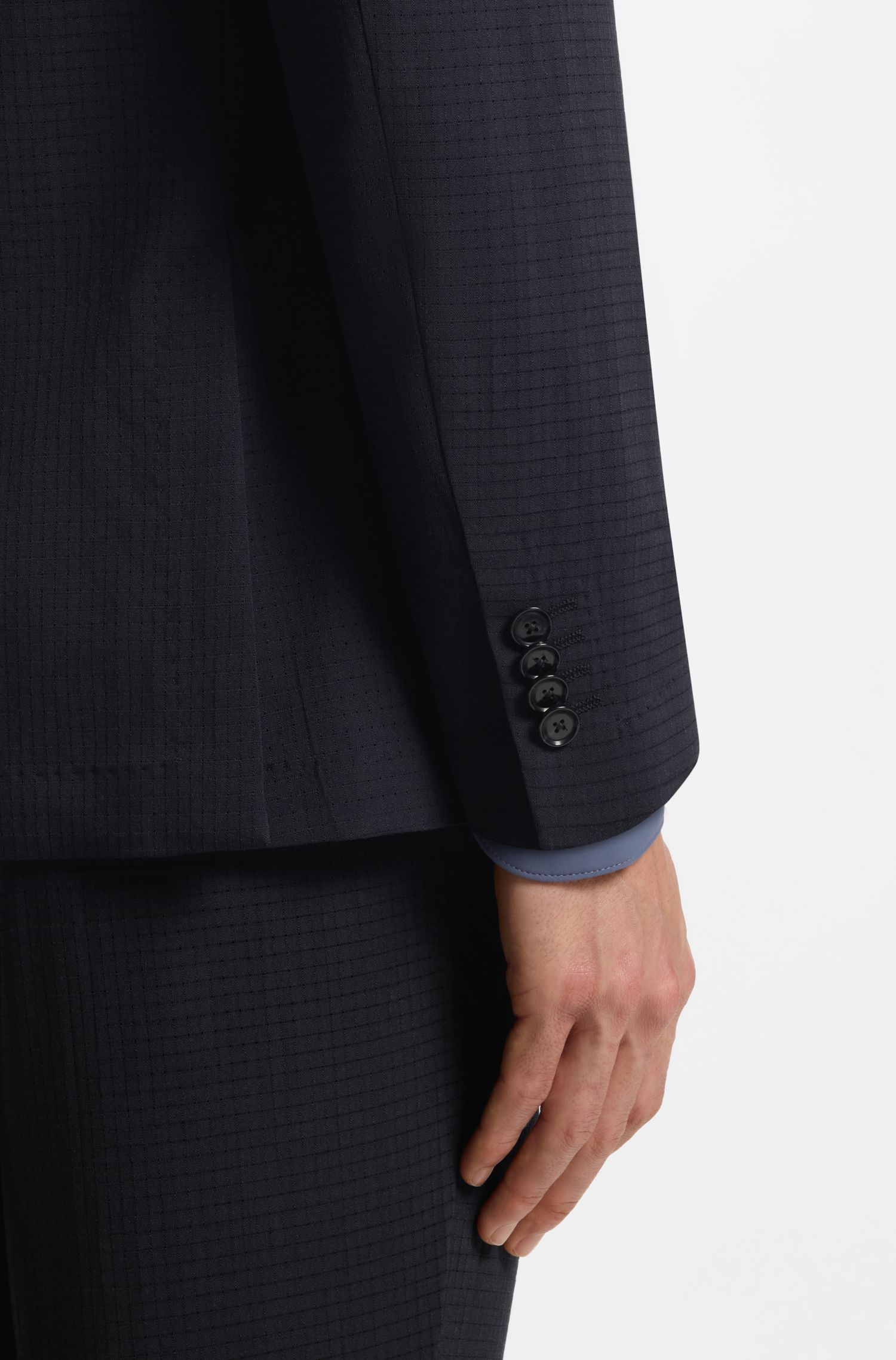 BOSS - Áo khoác slim fit có họa tiết, pha len