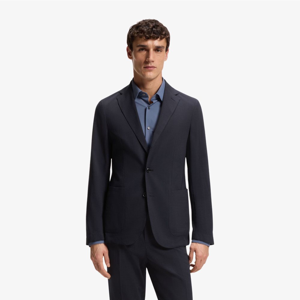 BOSS - Áo khoác slim fit có họa tiết, pha len