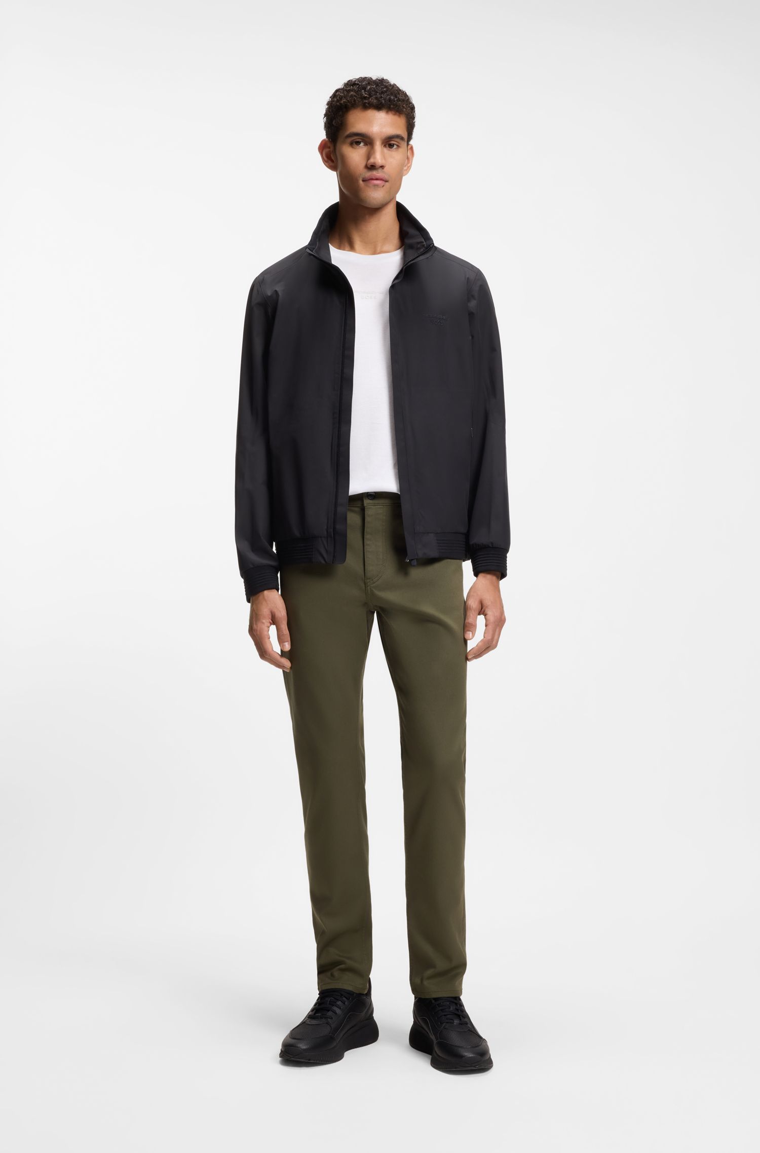 BOSS - Áo thun cotton mercerized Porsche x Boss với họa tiết phía sau