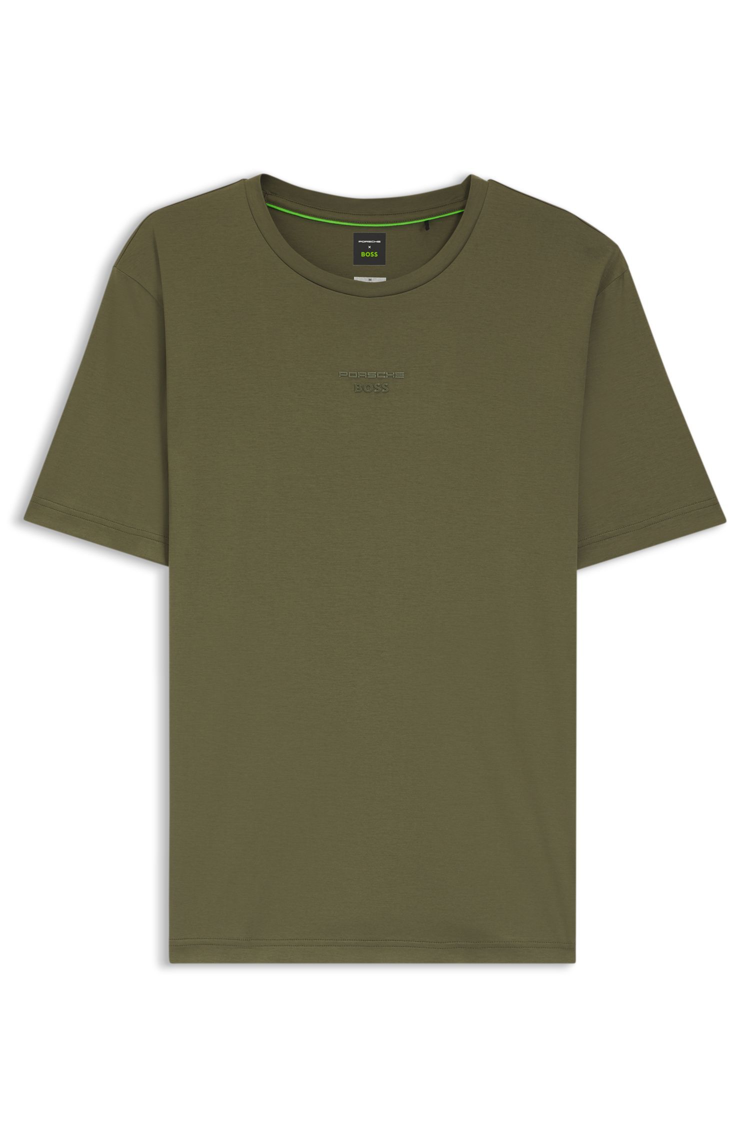 BOSS - Áo thun cotton mercerized Porsche x Boss với họa tiết phía sau