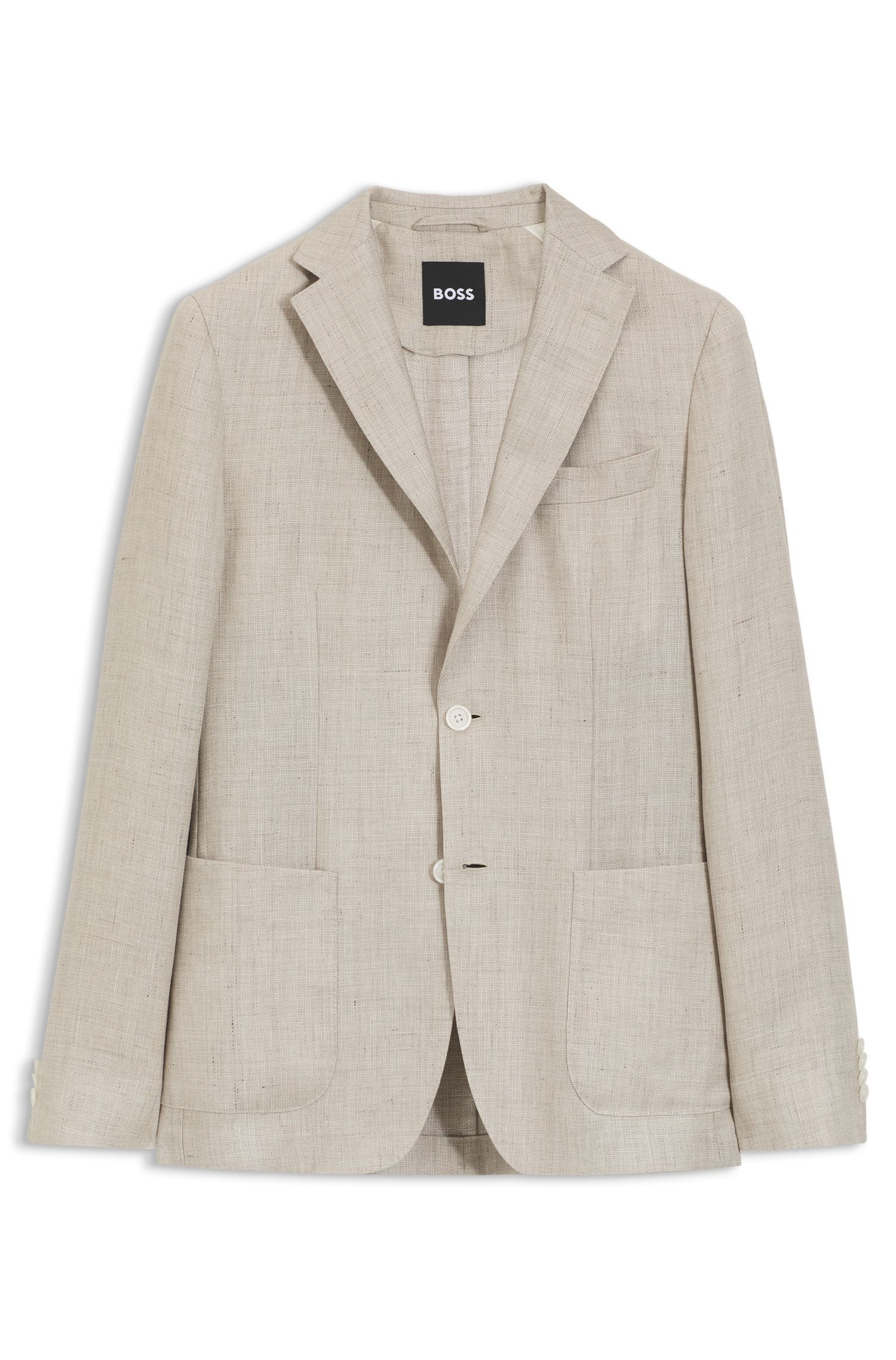 Áo blazer linen pha dáng slim fit, có thể giặt máy