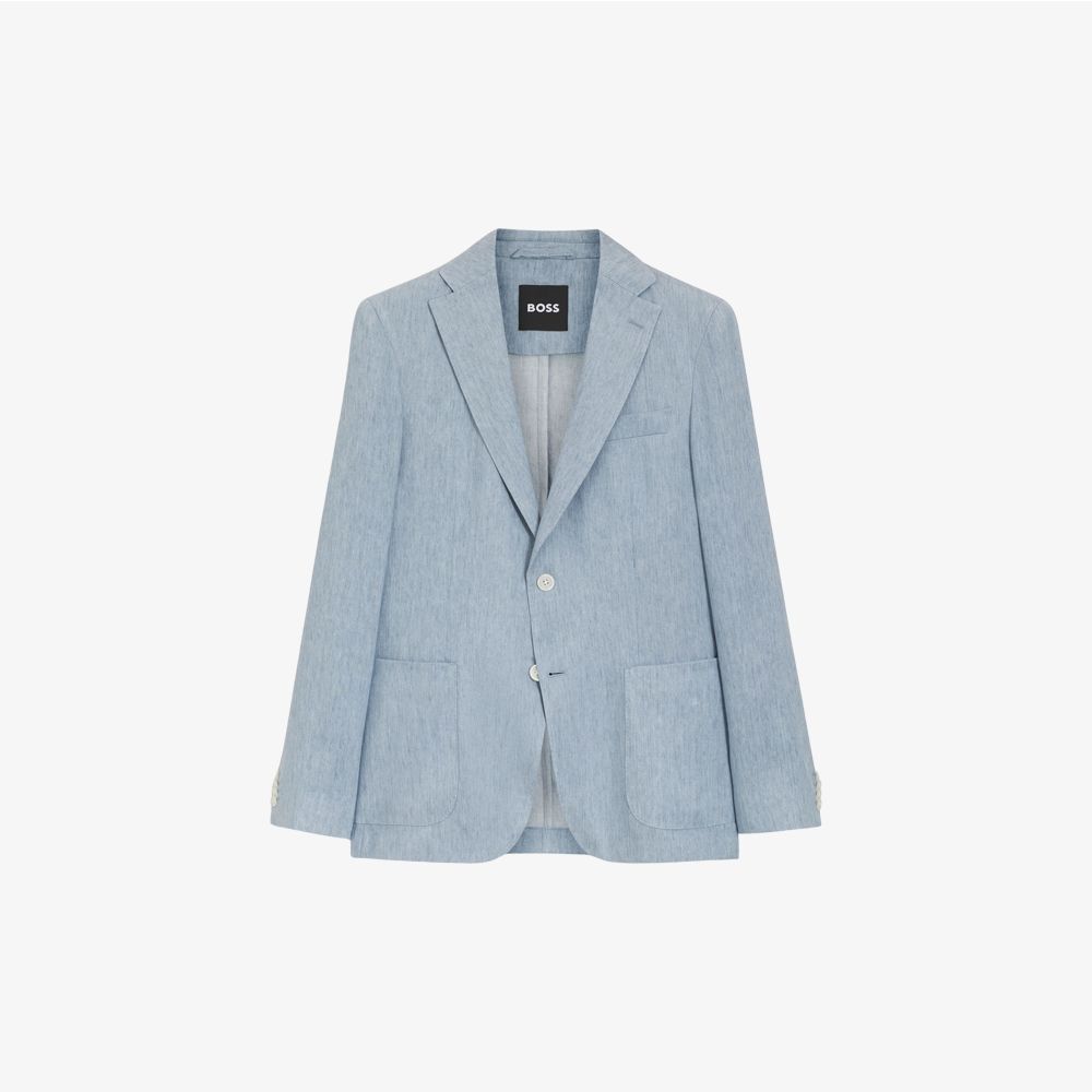 BOSS - Áo blazer linen hoạ tiết micro