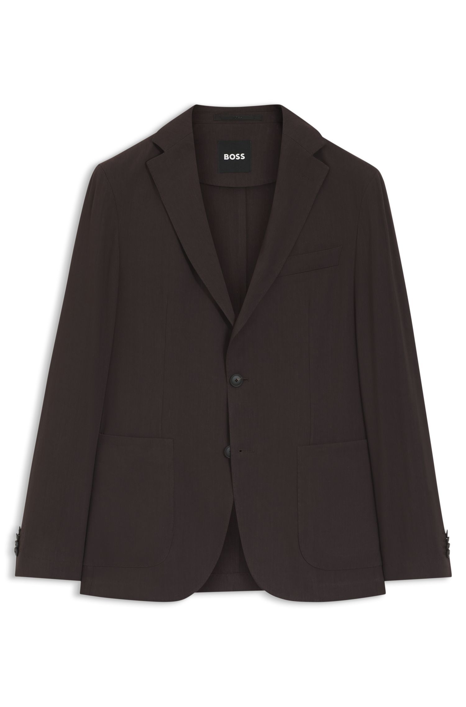 Áo blazer linen pha dáng ôm, có thể giặt máy