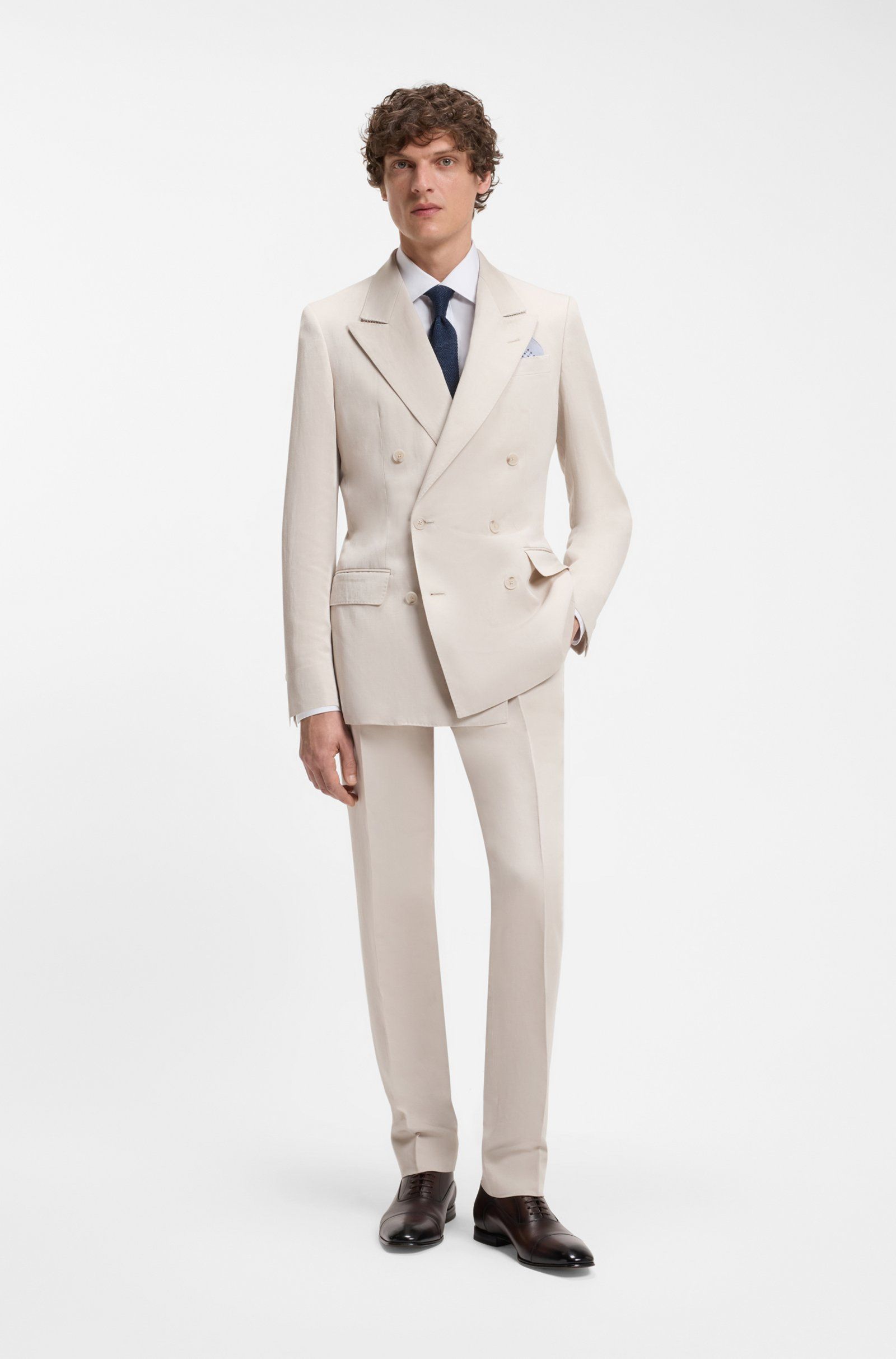 BOSS - Giày Oxford da mũi tròn BOSS BY BECKHAM