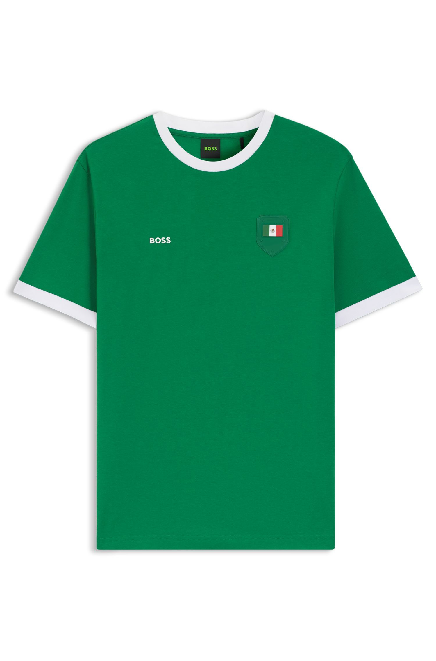 BOSS - Áo thun cotton co giãn