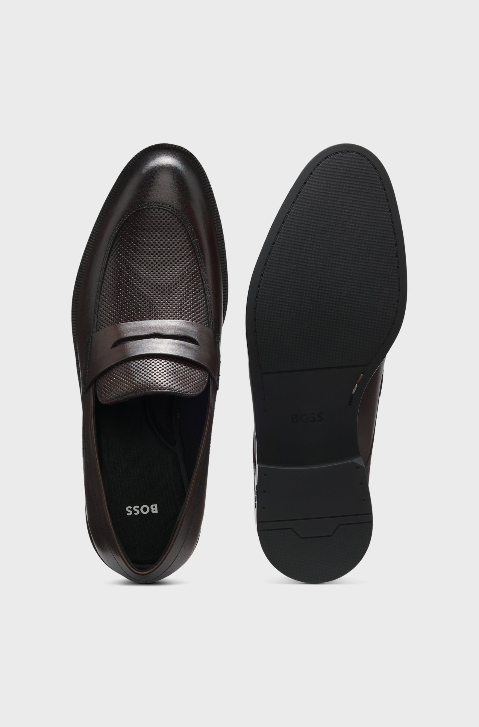 BOSS - Giày loafers da Sienne BOSS