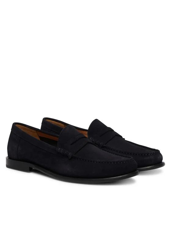 BOSS - Giày Moccasins viền da suede
