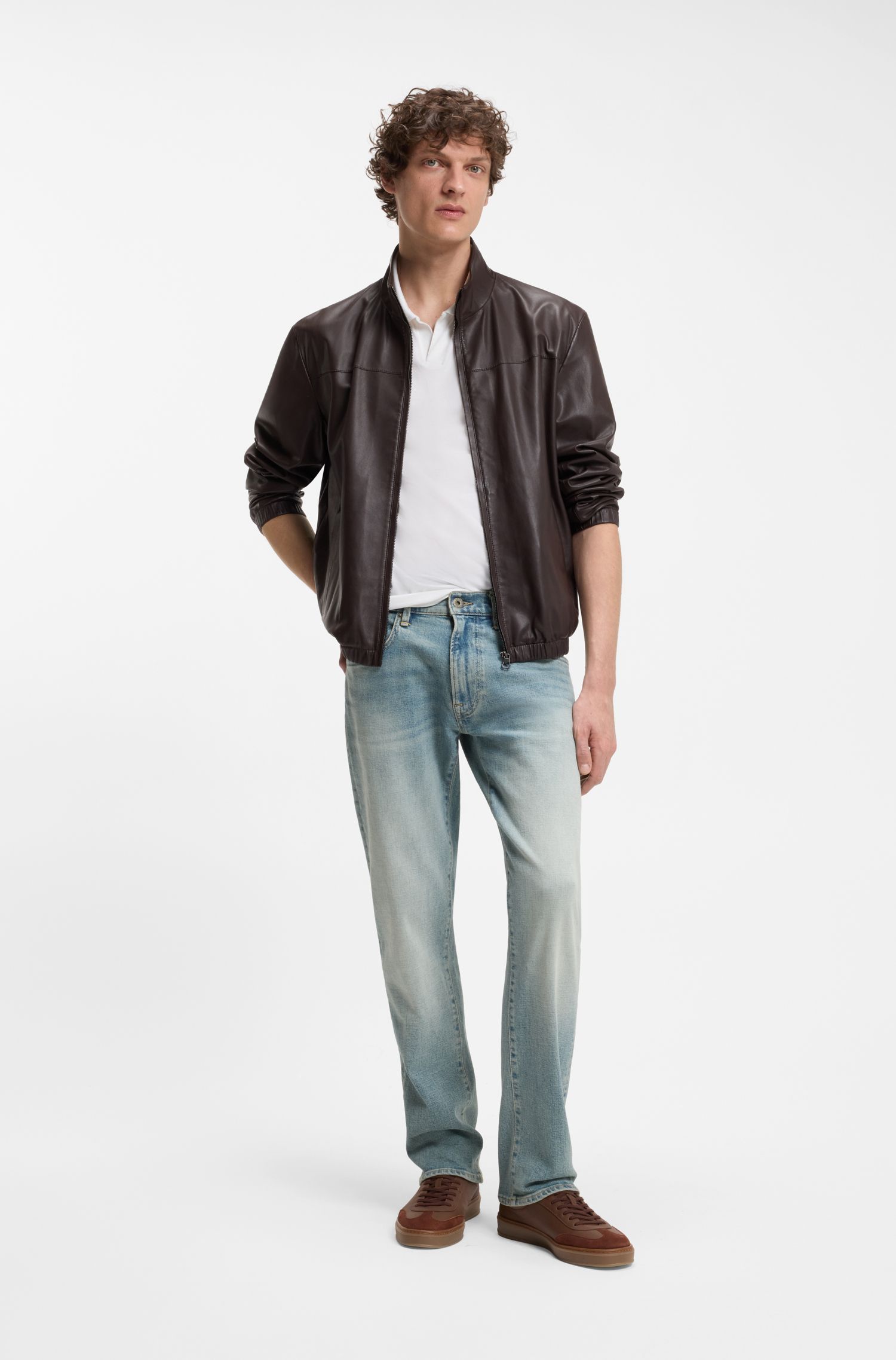 BOSS - Quần jeans dáng ôm BOSS BY BECKHAM bằng vải denim co giãn màu xanh dương