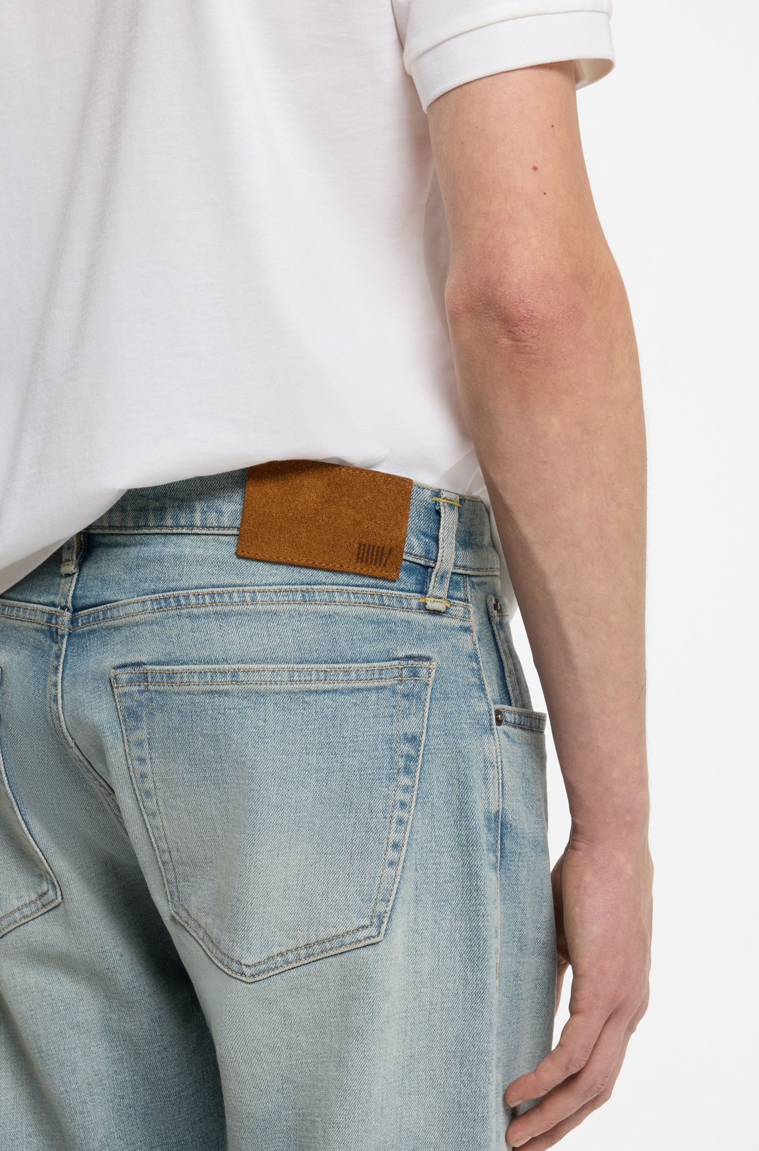 BOSS - Quần jeans dáng ôm BOSS BY BECKHAM bằng vải denim co giãn màu xanh dương