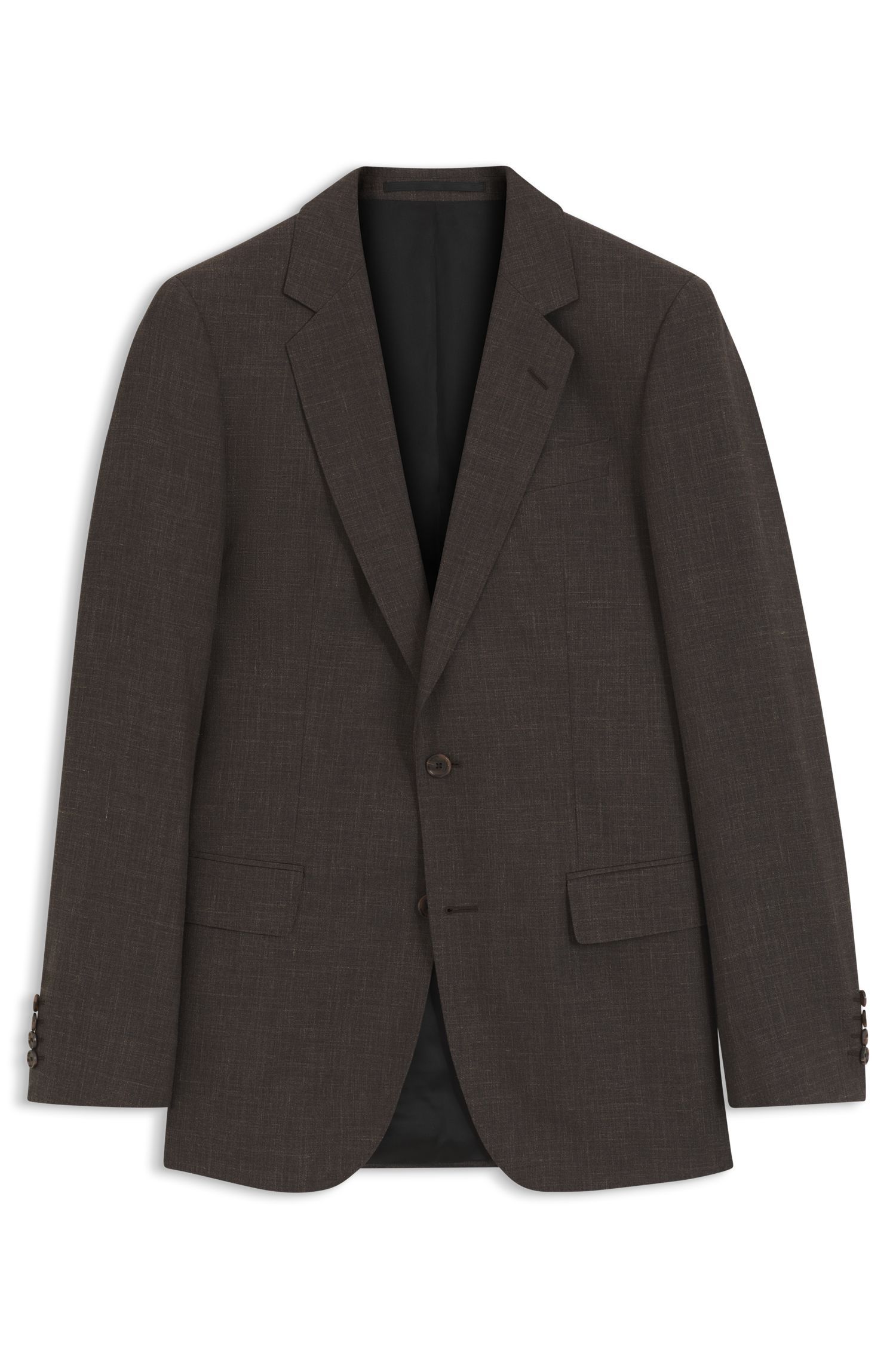 BOSS - Áo khoác vest dáng ôm vừa vặn, chất liệu pha len của BOSS BY BECKHAM