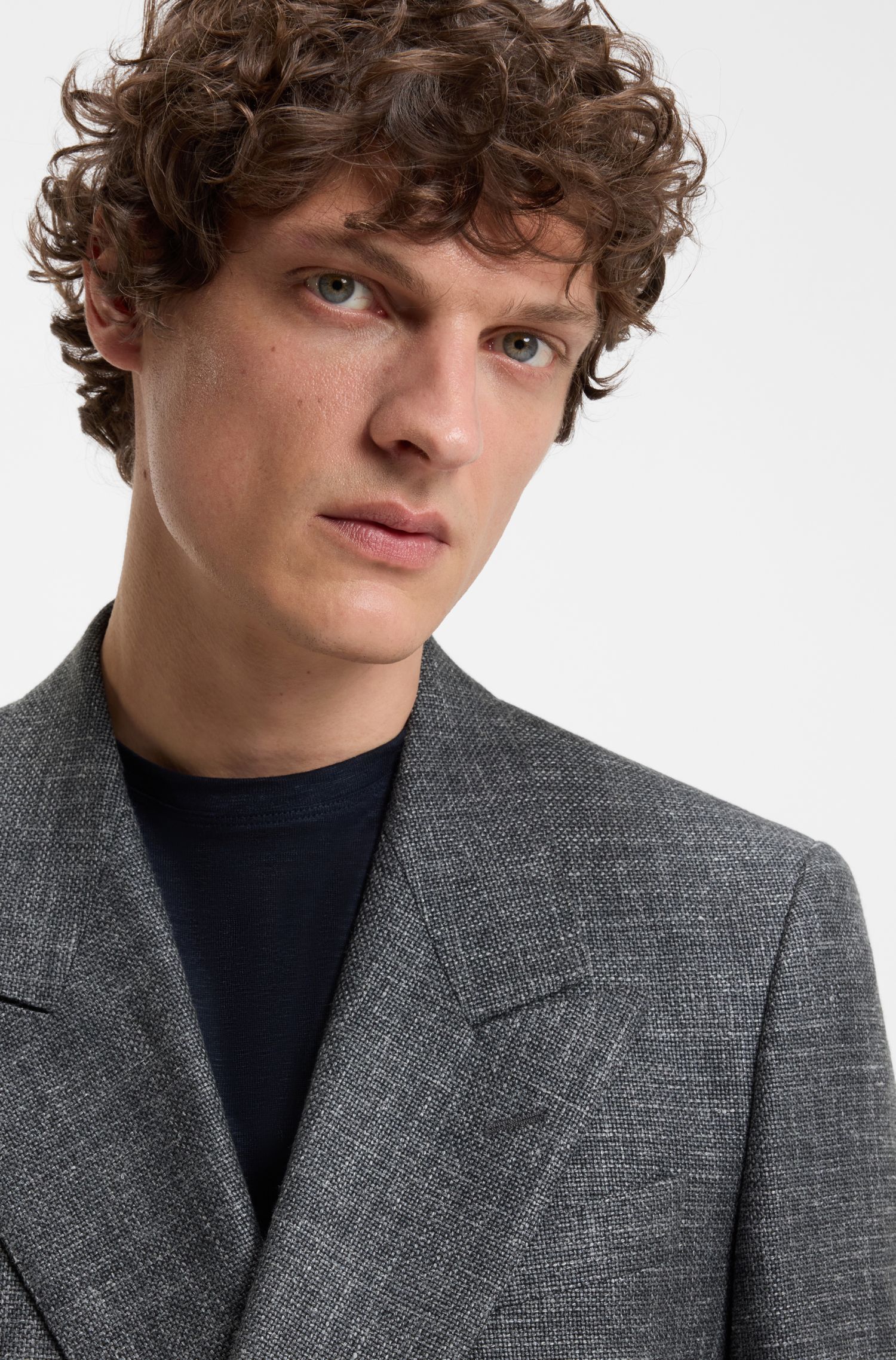 BOSS - Áo khoác BOSS BY BECKHAM làm từ len, lụa, vải lanh và cashmere