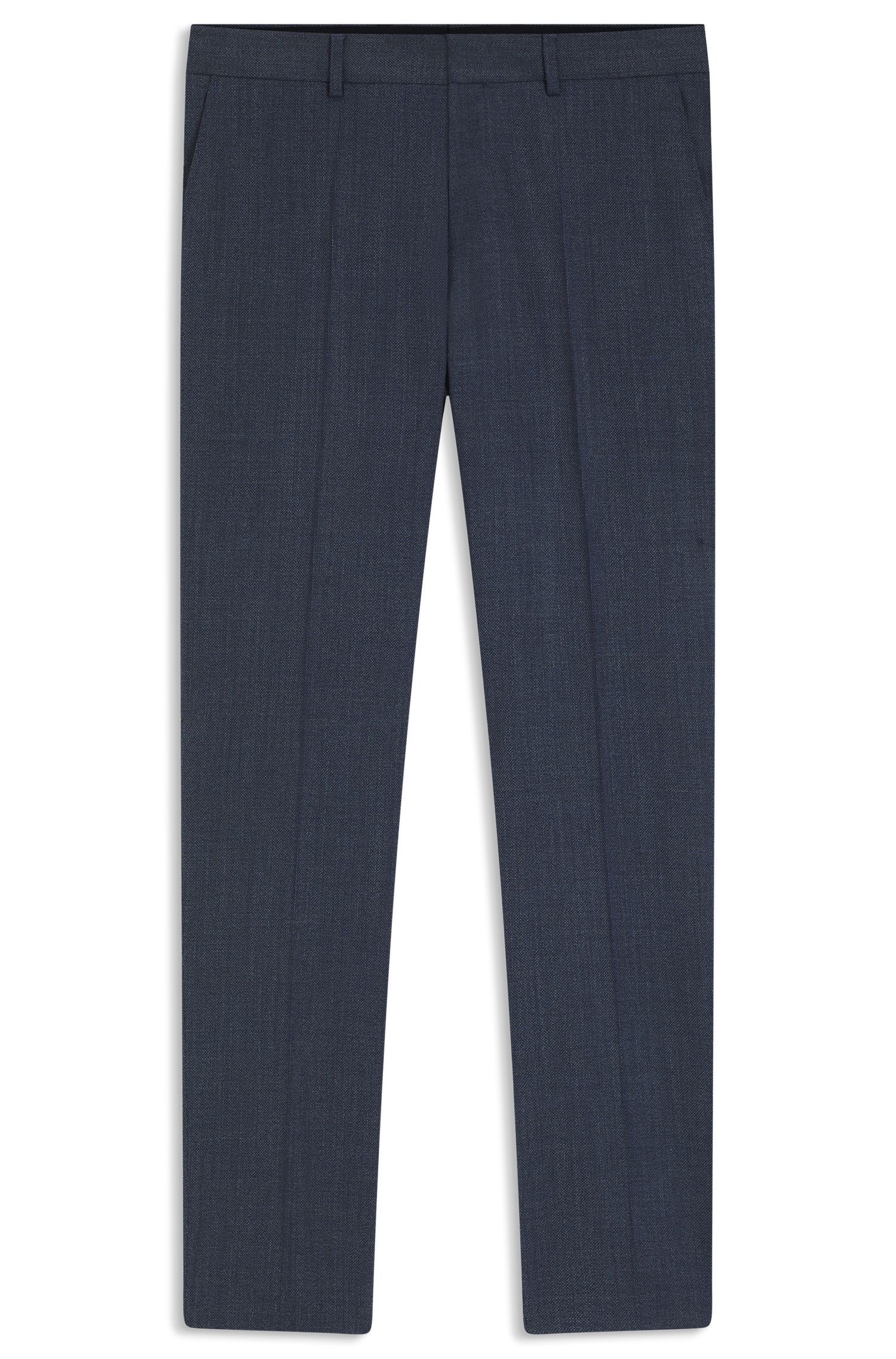 BOSS - Quần dài dáng slim fit vải len co giãn