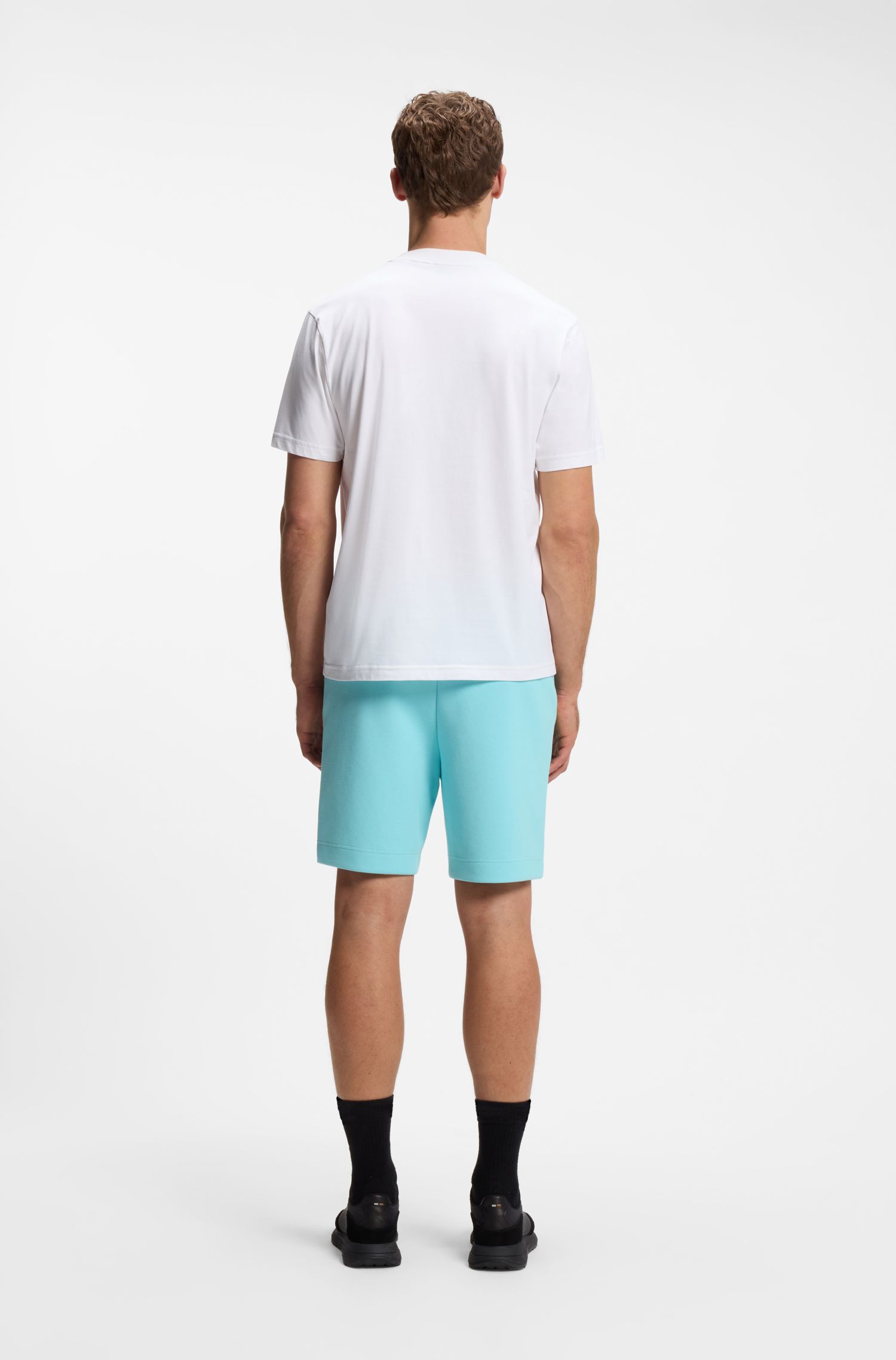 Áo thun cotton co giãn với viền jacquard