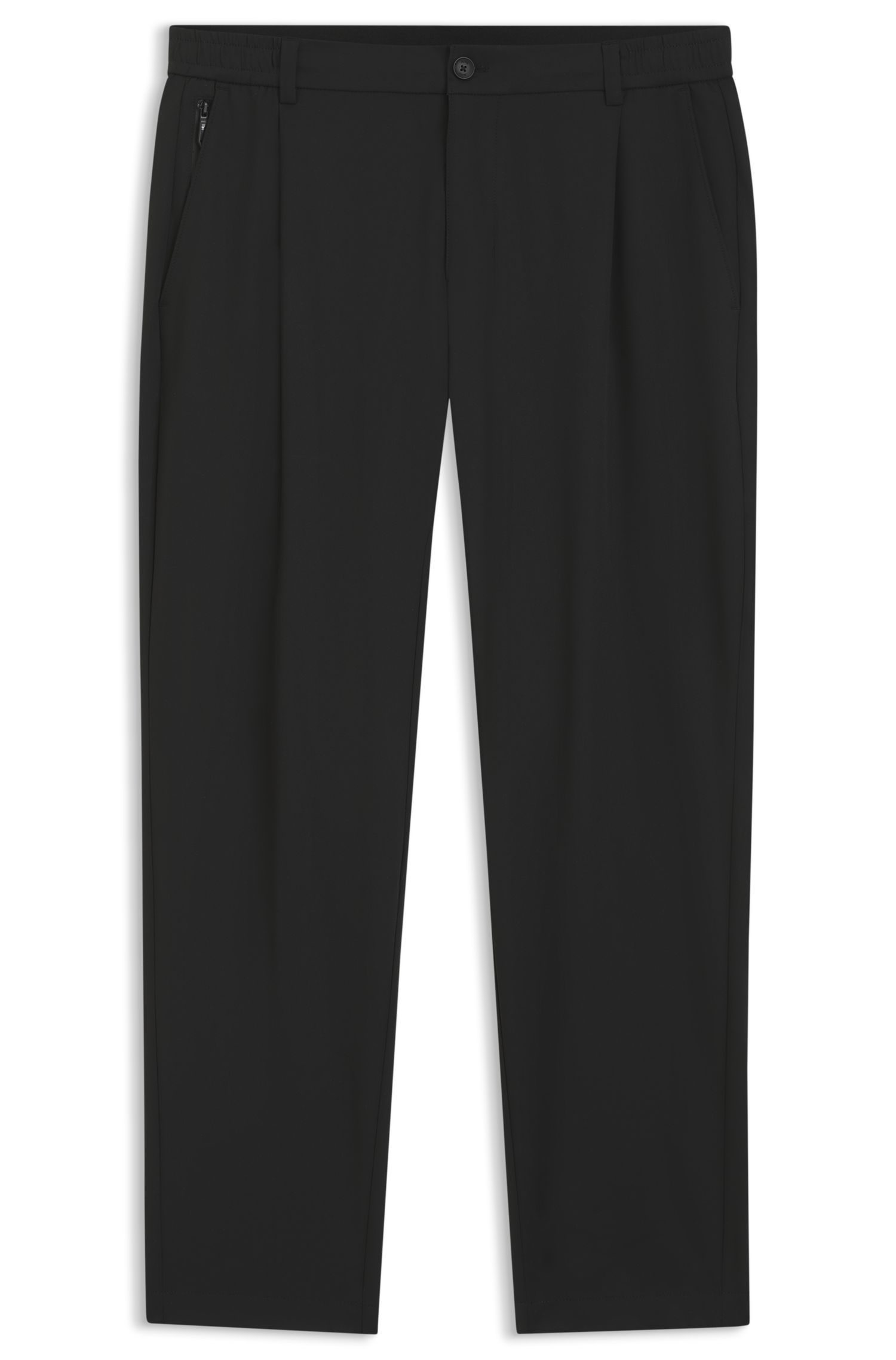 BOSS - Quần dáng relaxed fit với nếp gấp phía trước