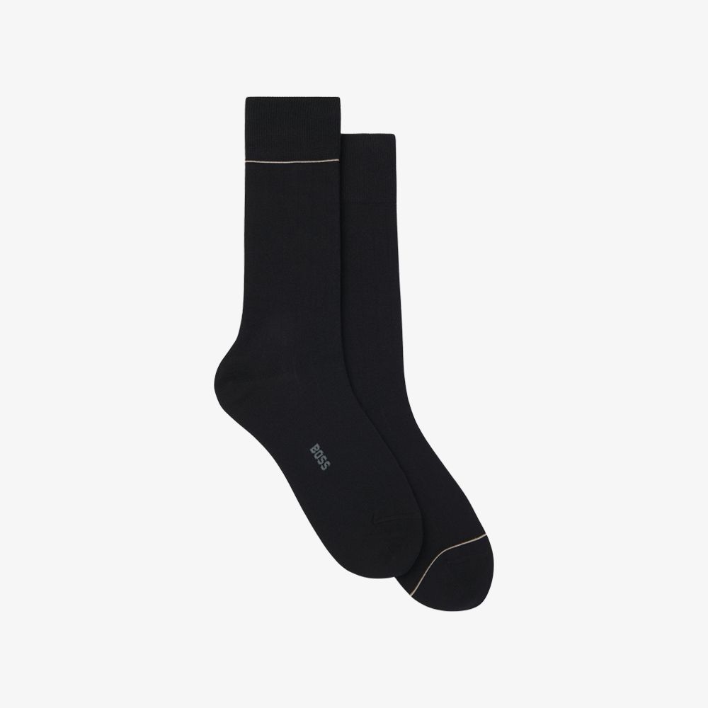 BOSS - Mũ lưỡi trai bằng vải cotton chéo với logo thêu