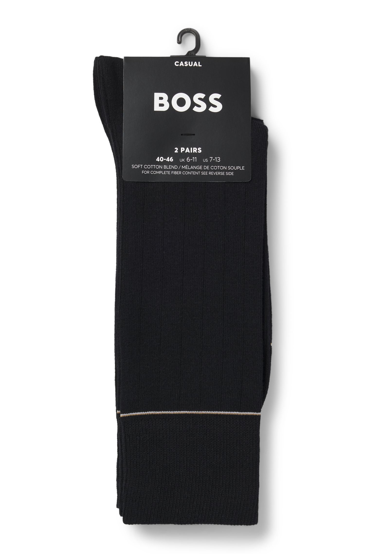 BOSS - Mũ lưỡi trai bằng vải cotton chéo với logo thêu