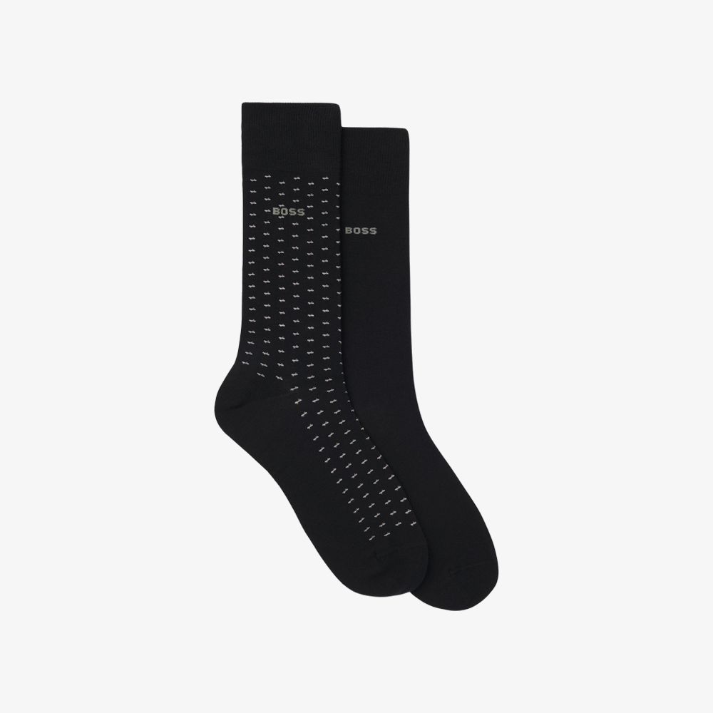 BOSS - Bộ hai đôi tất cotton pha, chiều dài thông thường