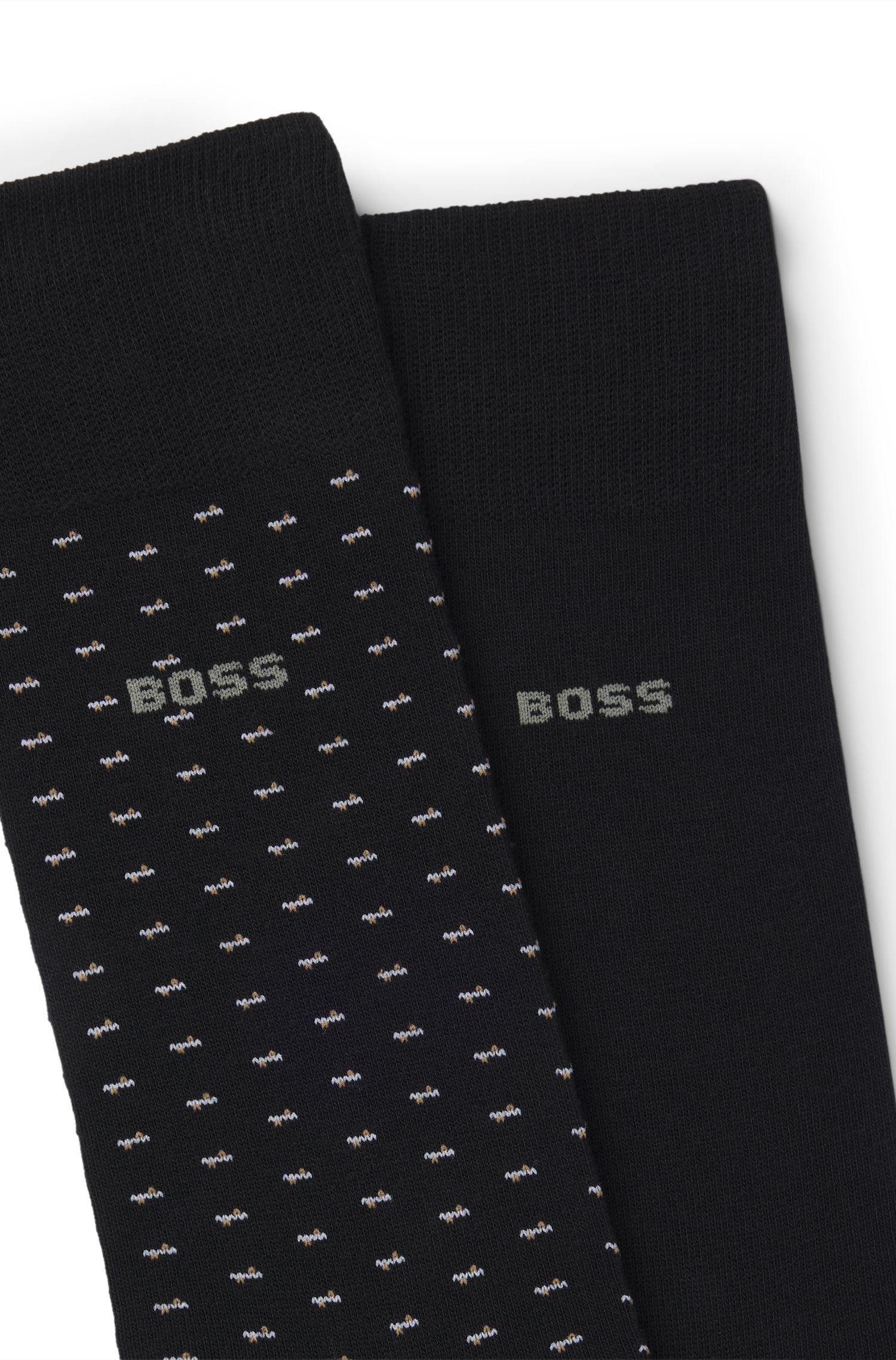 BOSS - Bộ hai đôi tất cotton pha, chiều dài thông thường