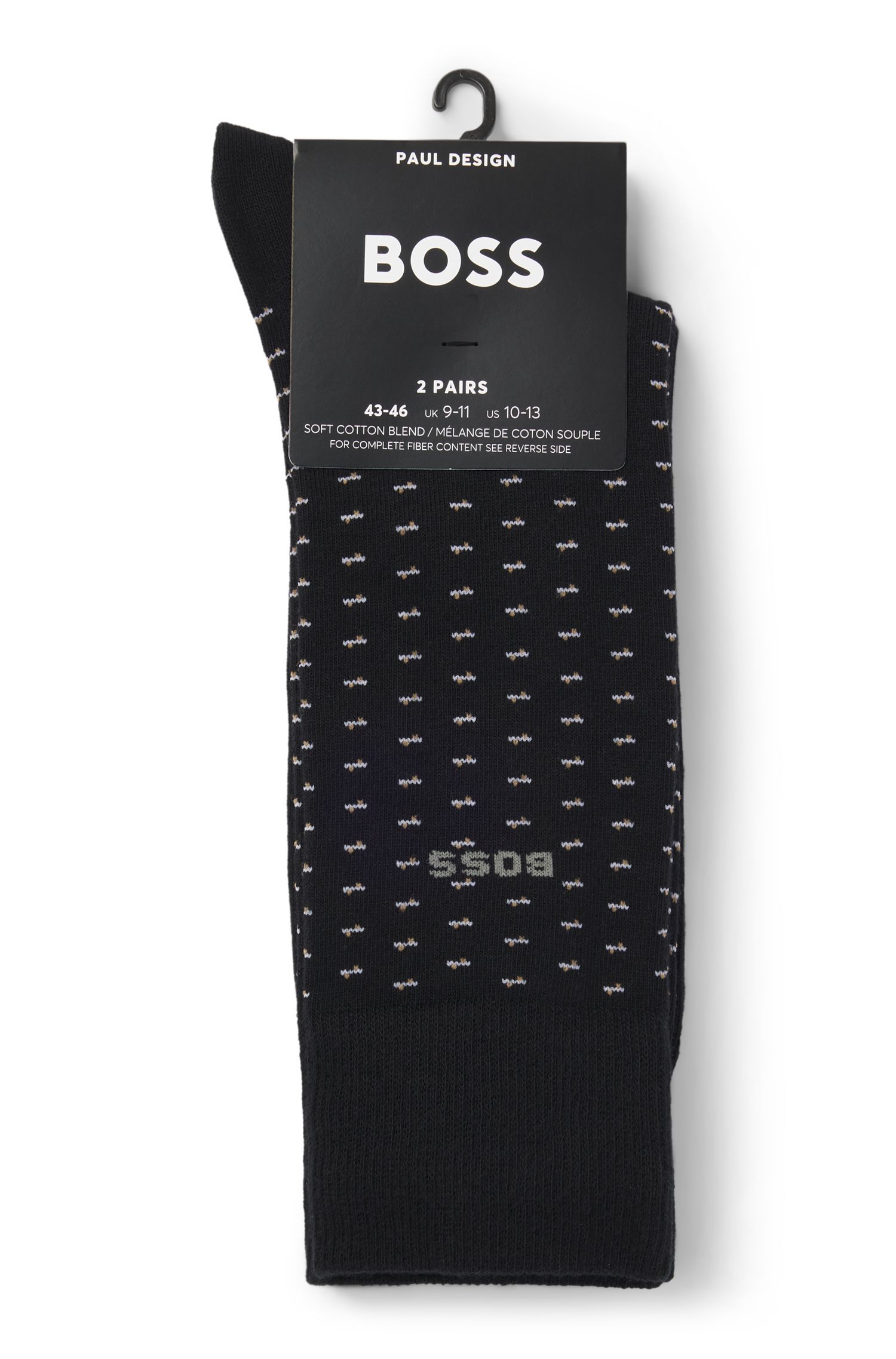 BOSS - Bộ hai đôi tất cotton pha, chiều dài thông thường