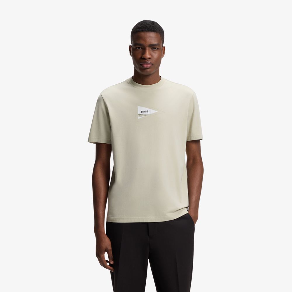 BOSS - Áo thun in hình dáng vừa vặn, chất liệu cotton co giãn