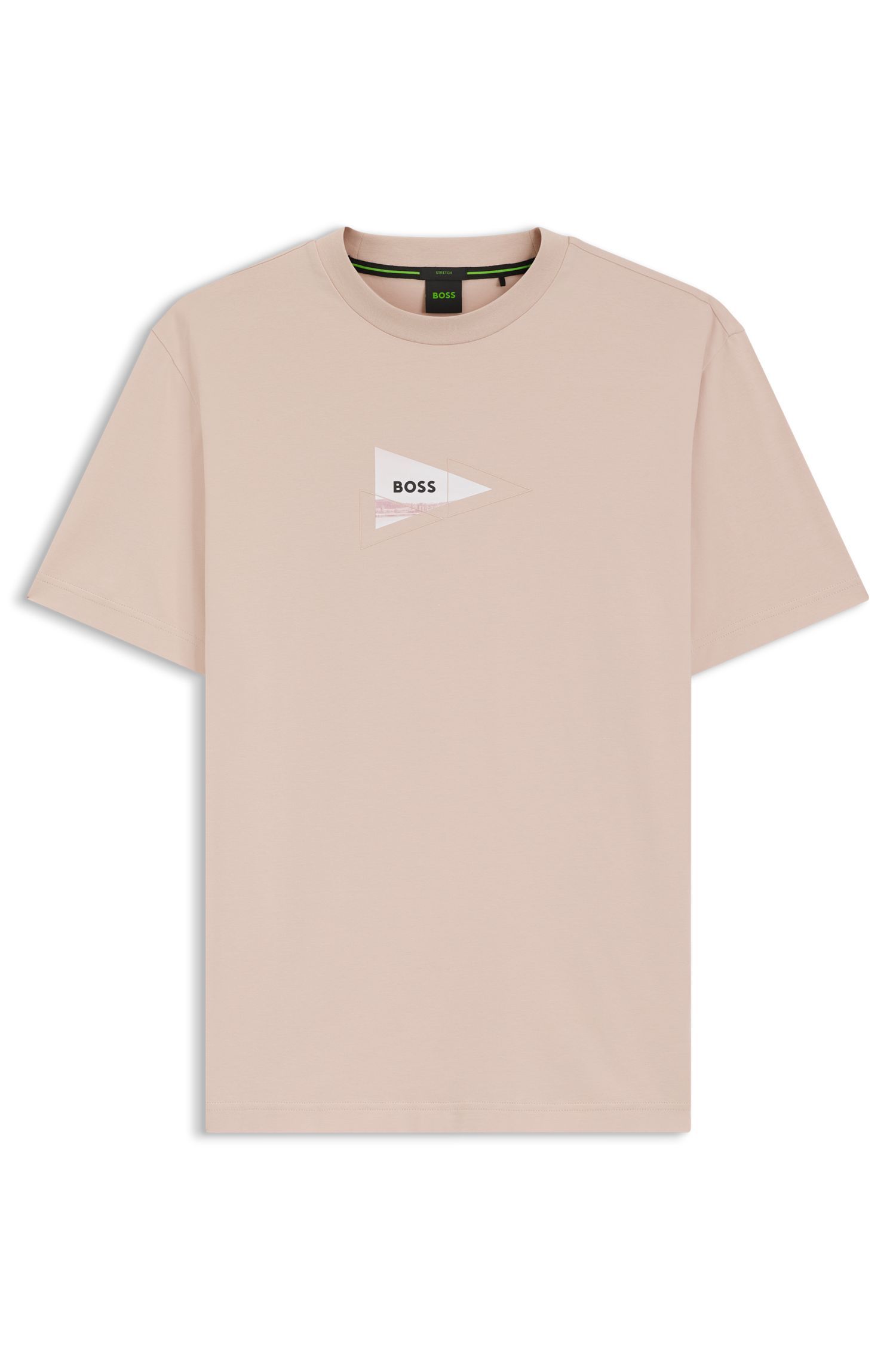 BOSS - Áo thun in hình dáng vừa vặn, chất liệu cotton co giãn