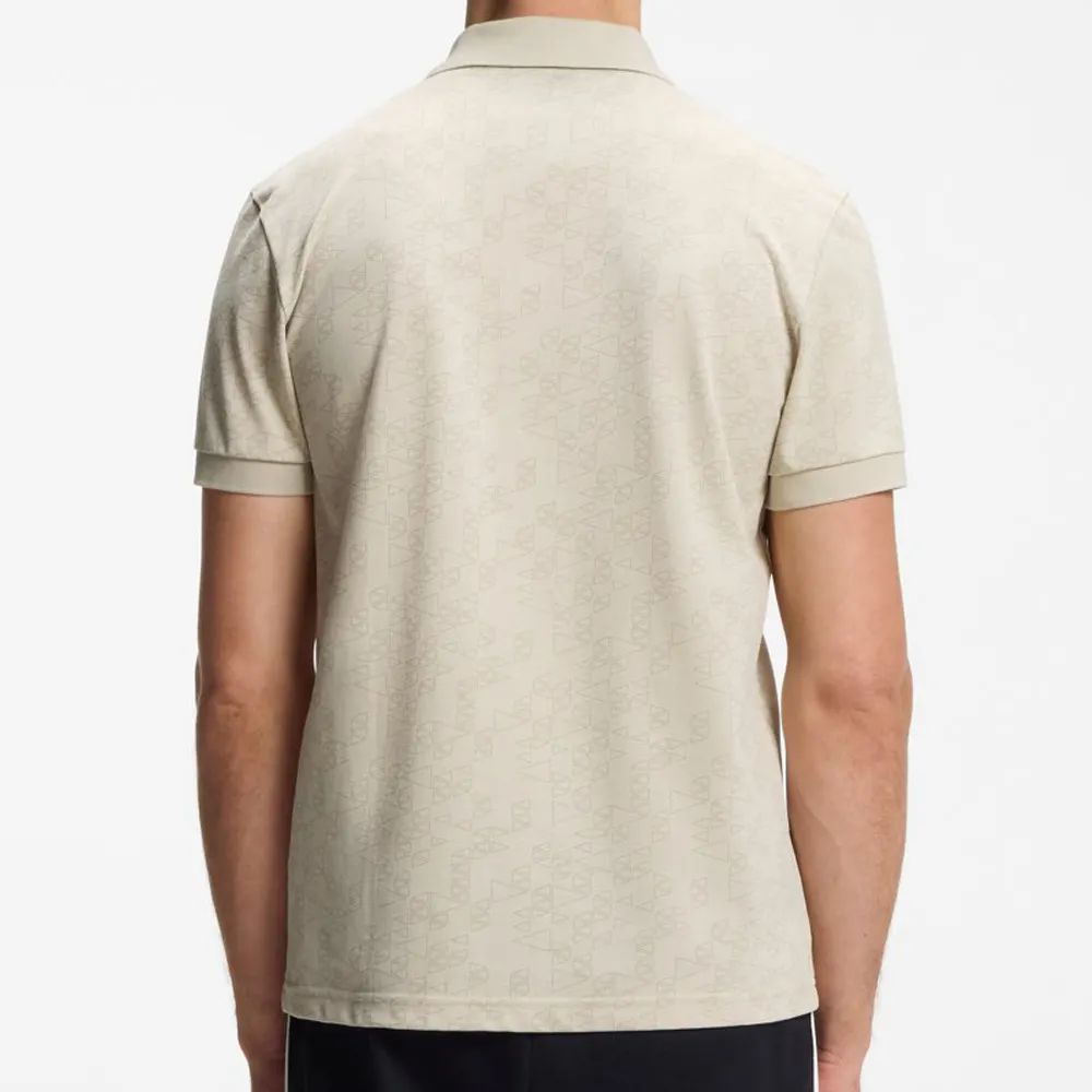 Áo Polo vải Piqué cotton in họa tiết toàn thân