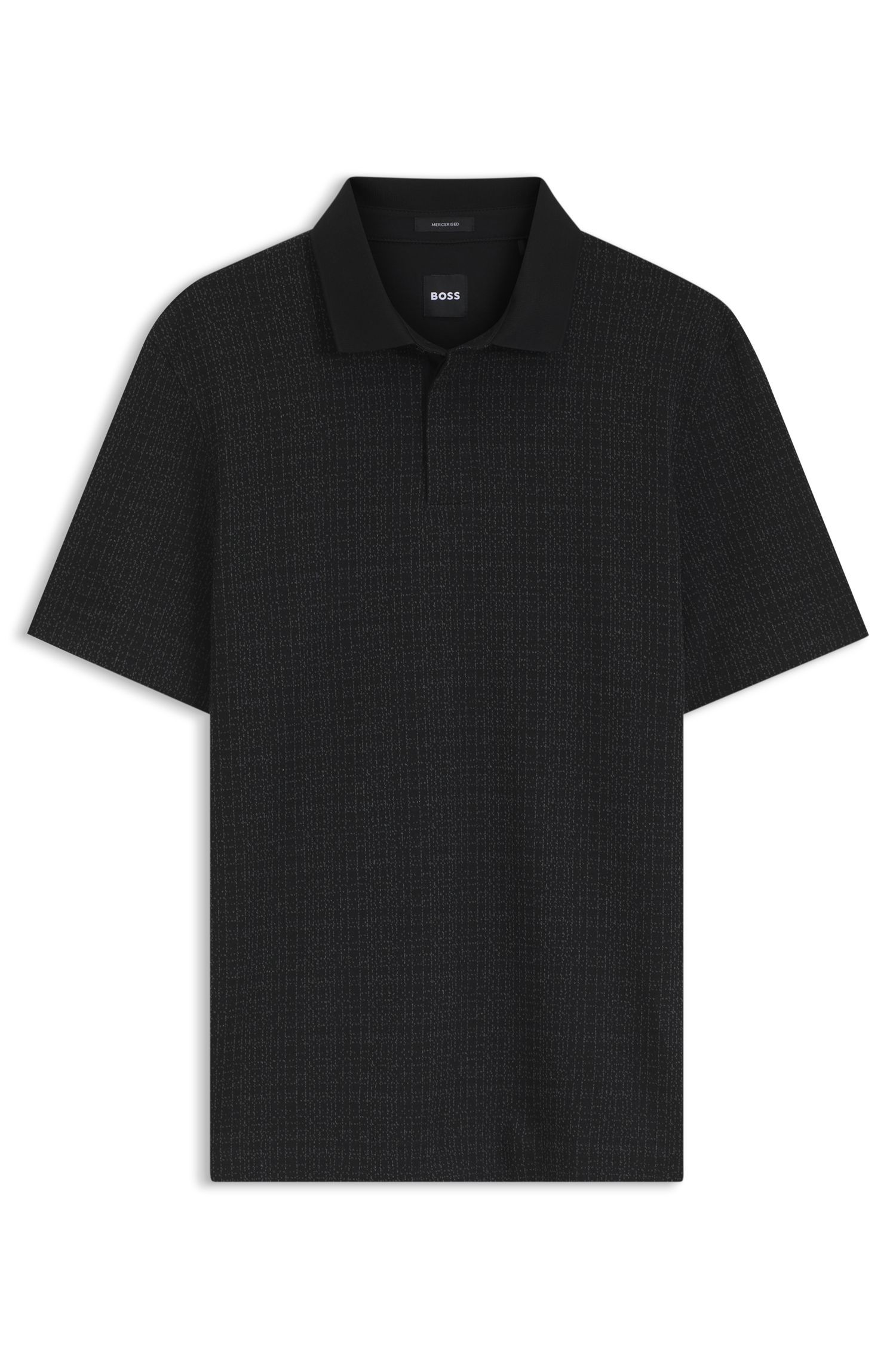 BOSS - Áo polo cotton jacquard hai tông màu