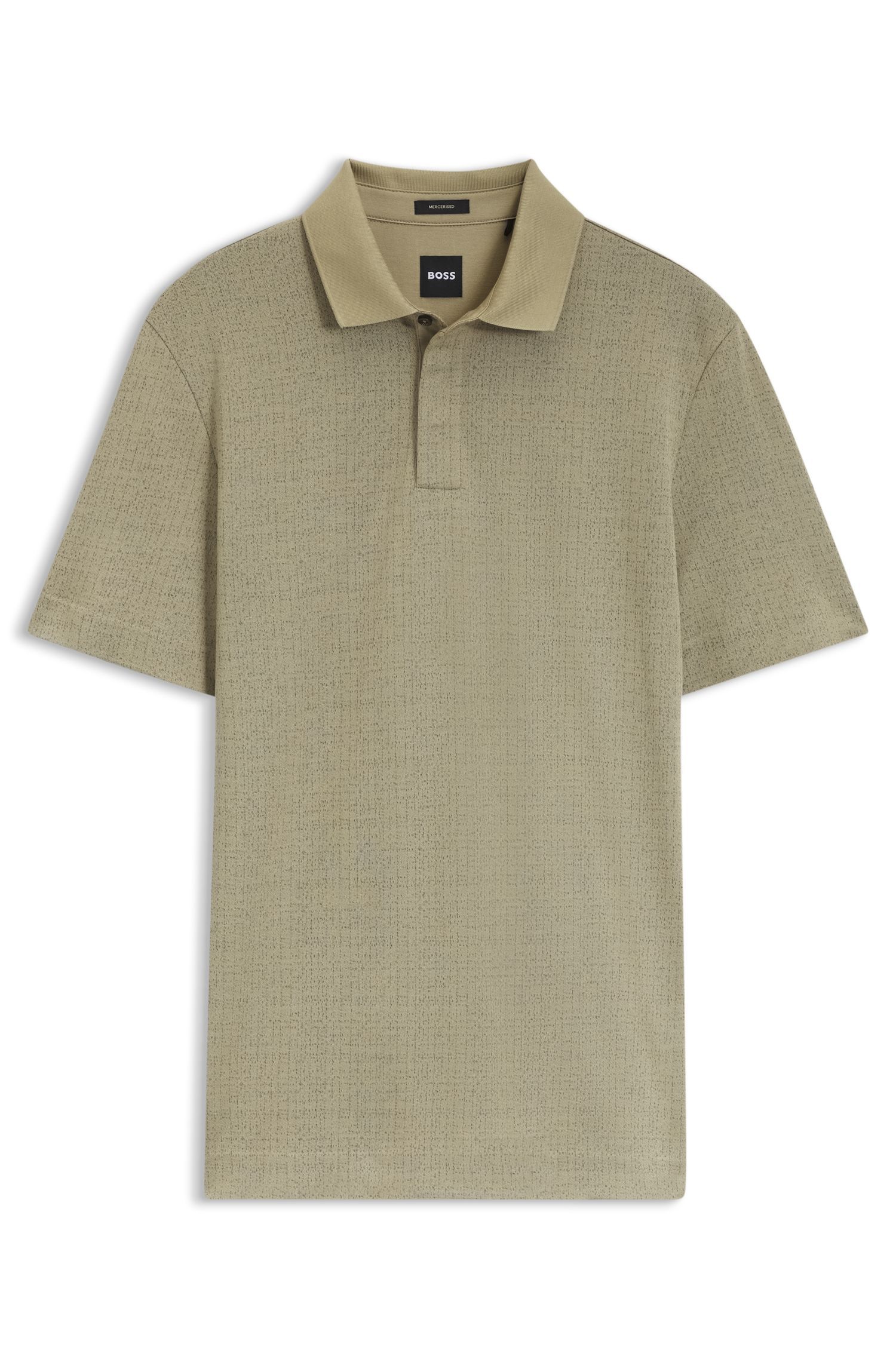 BOSS - Áo polo cotton jacquard hai tông màu