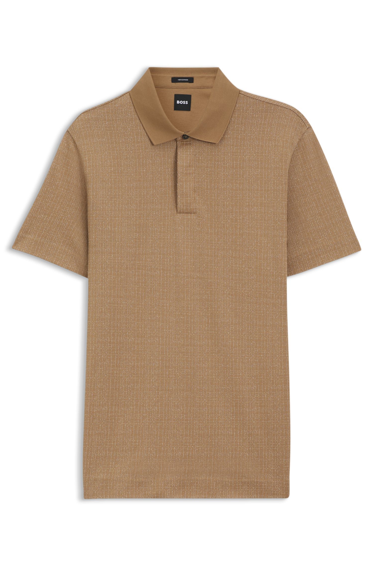 BOSS - Áo polo cotton jacquard hai tông màu