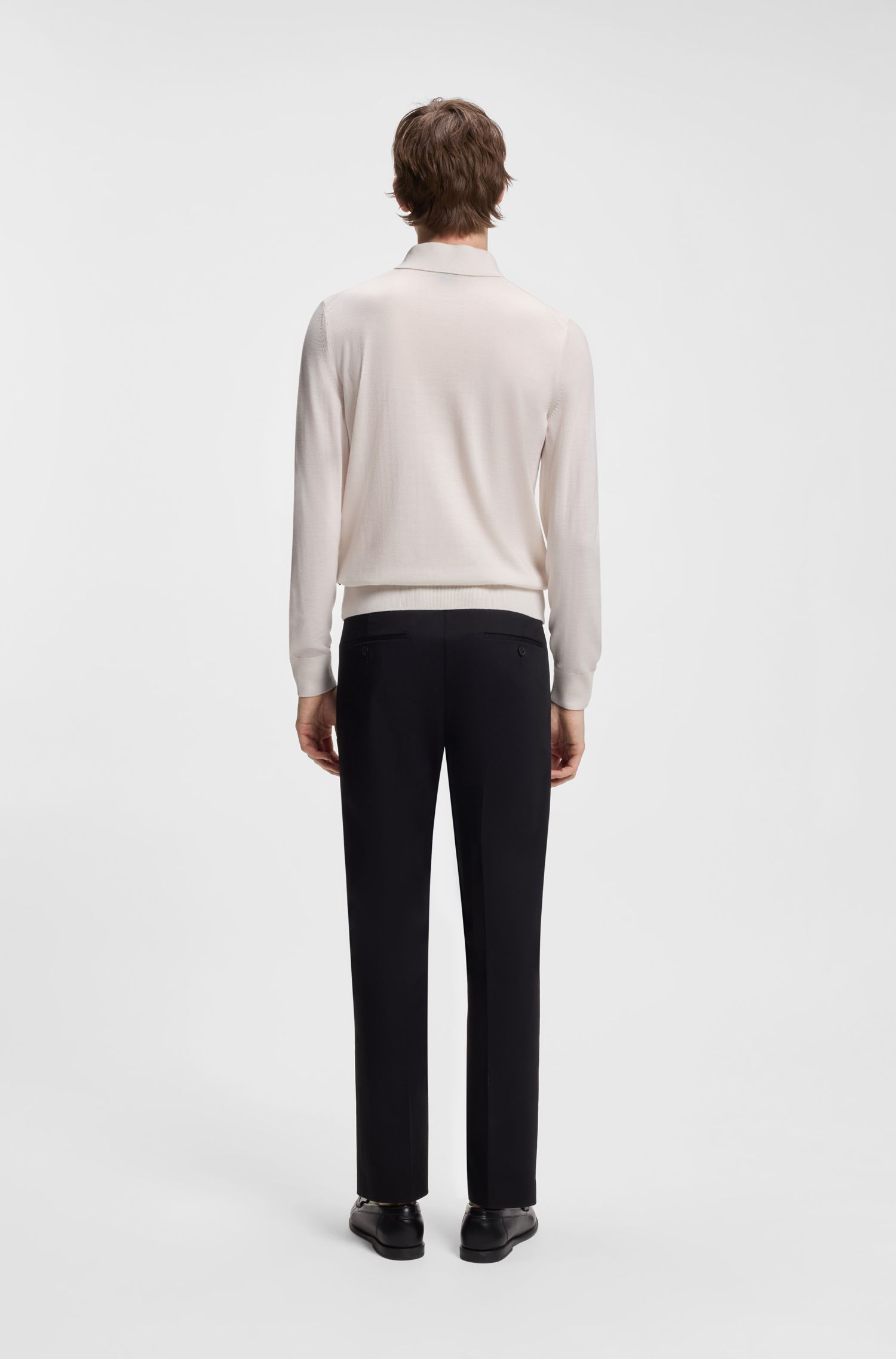 Áo polo dệt kim dáng regular fit làm từ len merino