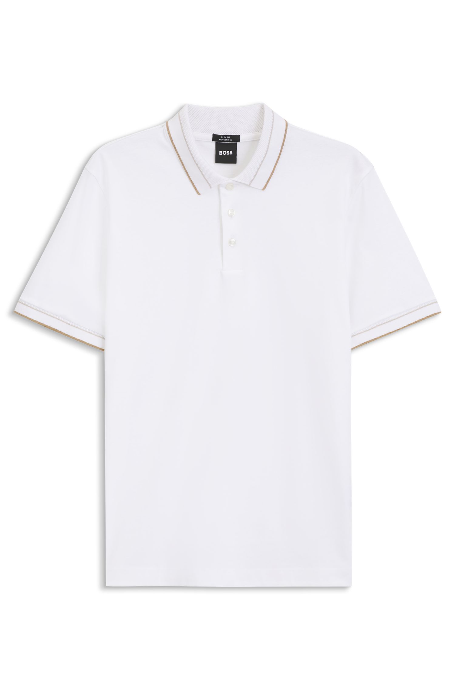 BOSS - Áo polo dáng ôm làm từ vải cotton mercerized.
